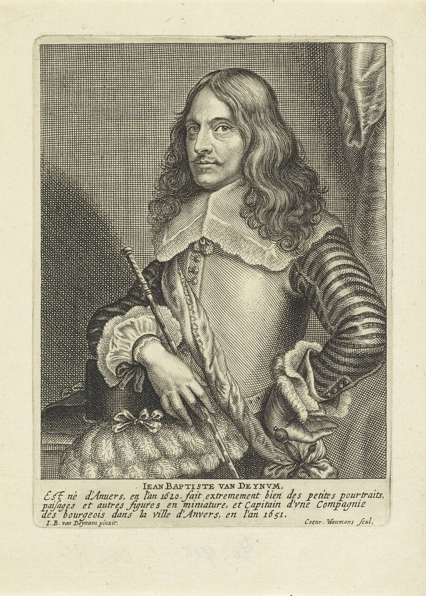 Portret van de schilder Jan Baptist van Deynum by Coenraet Waumans