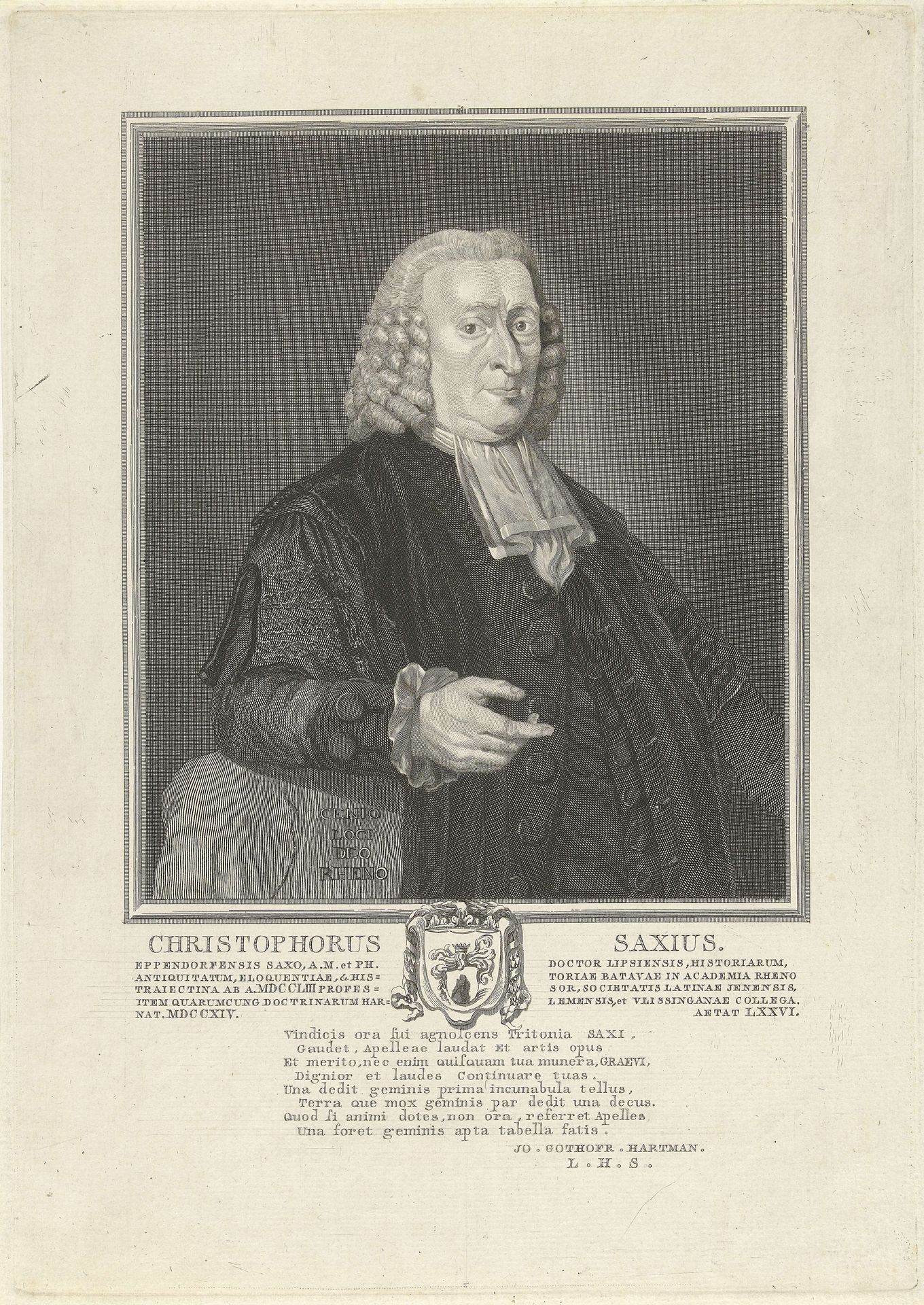 Portret van Christophorus Saxius by Pieter Hendrik Jonxis