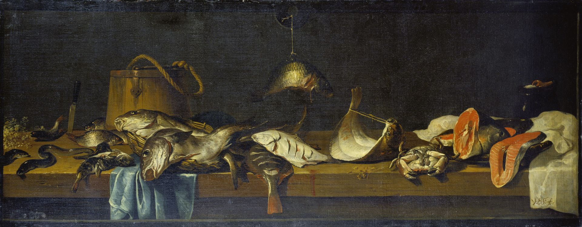 Still Life with Fish on a Vending Counter by Jacob Foppens van Es