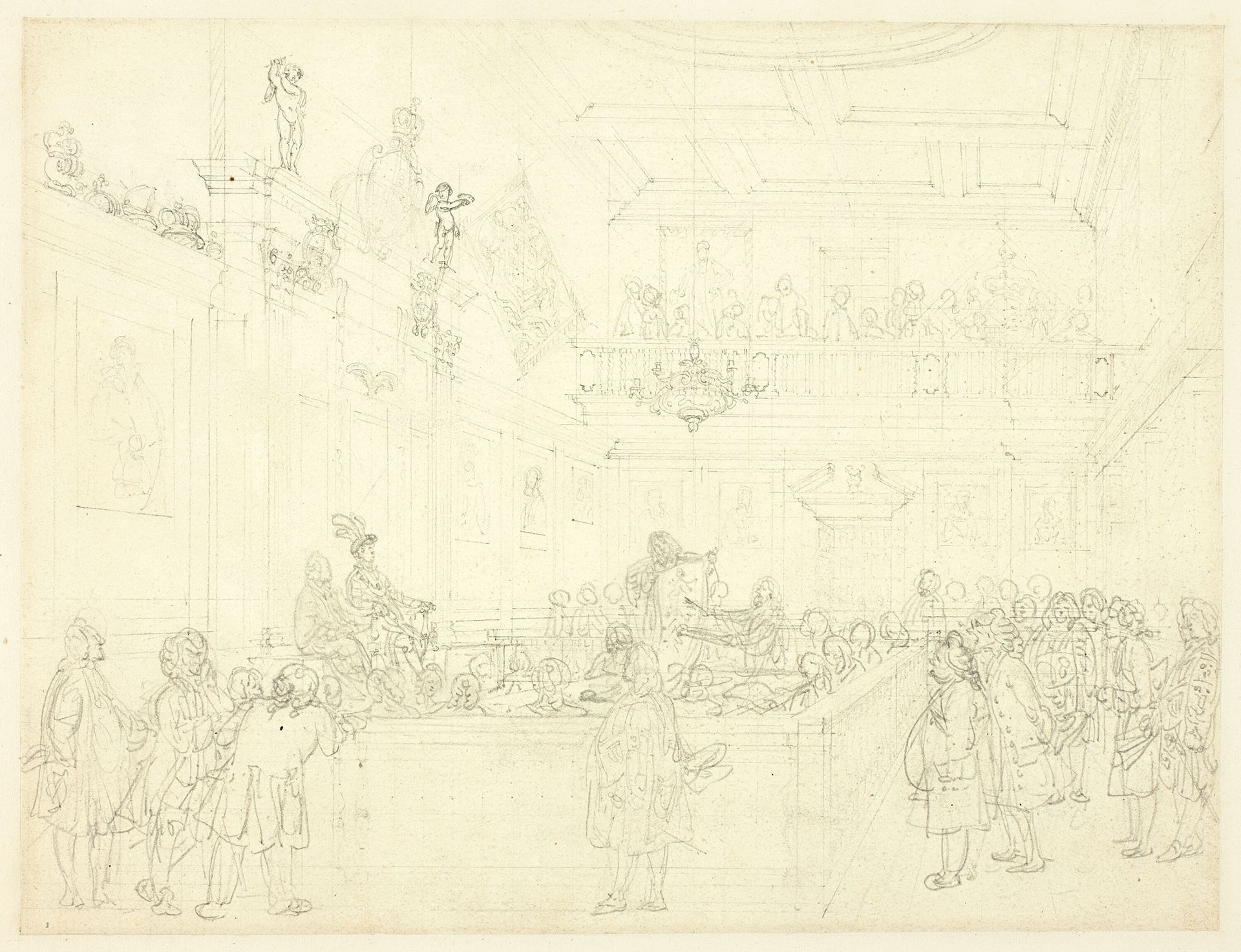 Study for Herald's College, The Hall, from Microcosm of London by Augustus Charles Pugin