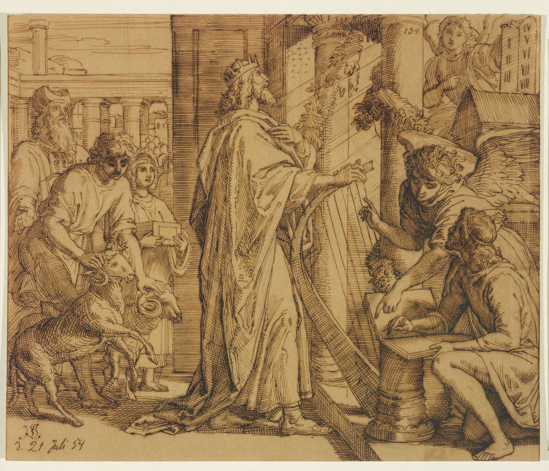 David der Psalmist - Anbetung by Julius Schnorr von Carolsfeld