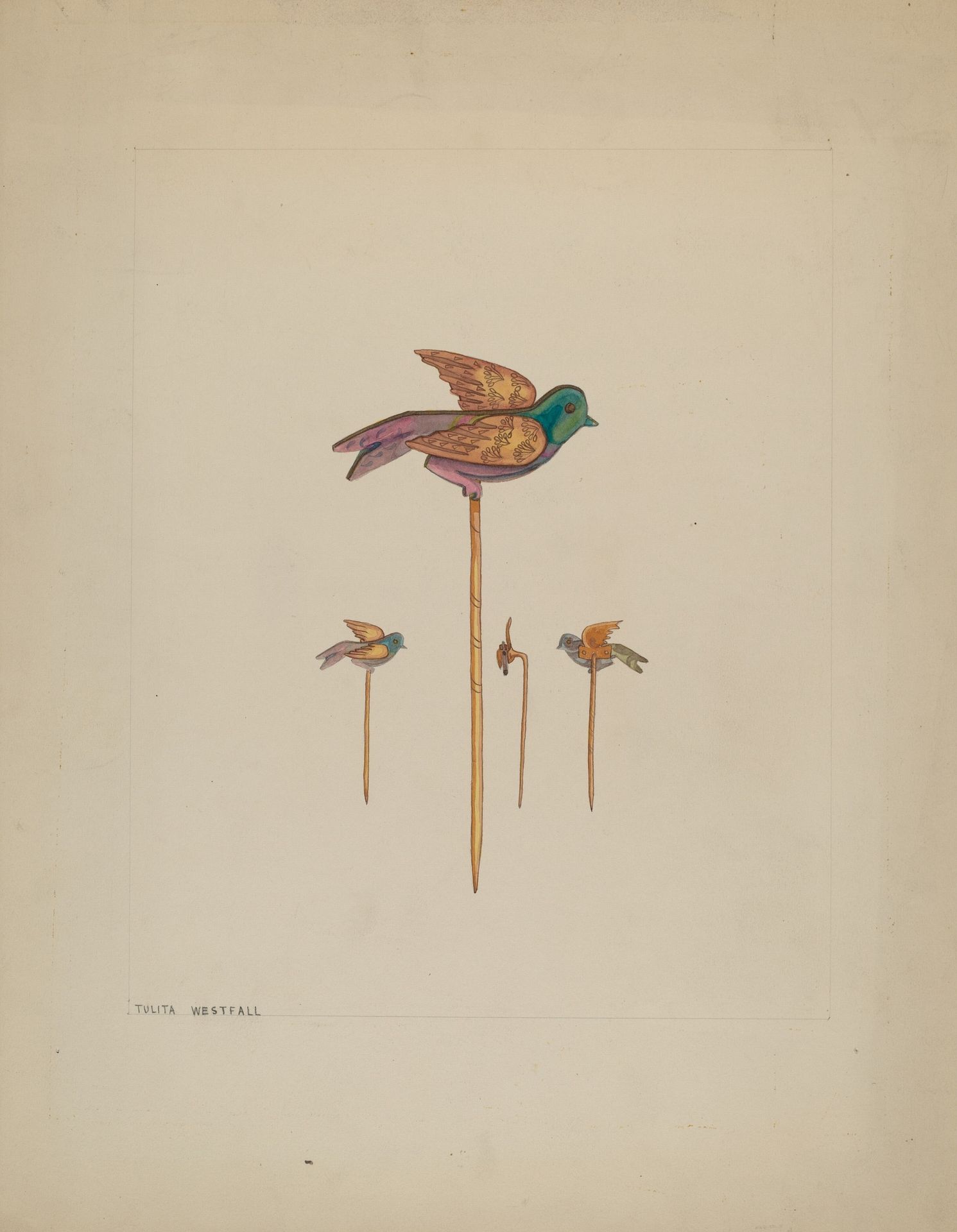 Bird Stick Pin by Tulita Westfall