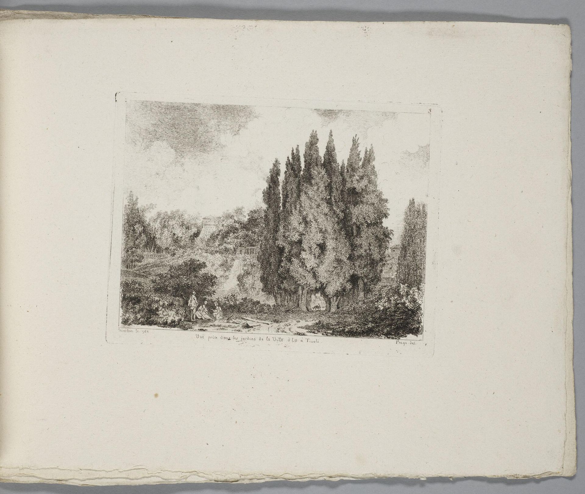 View of the Gardens of the Villa d'Este in Tivoli by Jean-Claude Richard, AbbÃ© de Saint-Non