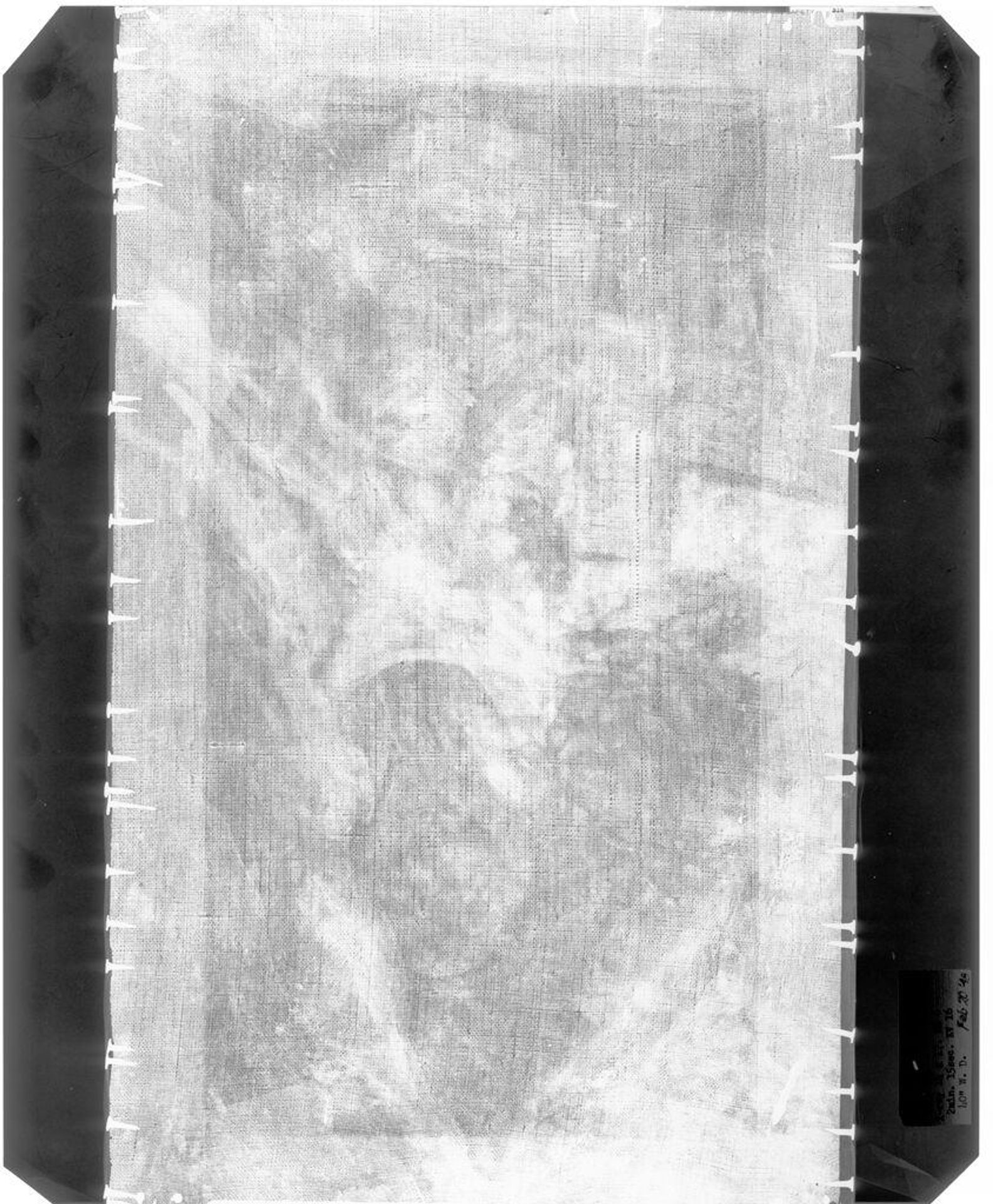 X-radiograph(s) of "Femme a l'Ombrelle" by Artist of original: Jean FrÃ©dÃ©ric Bazille