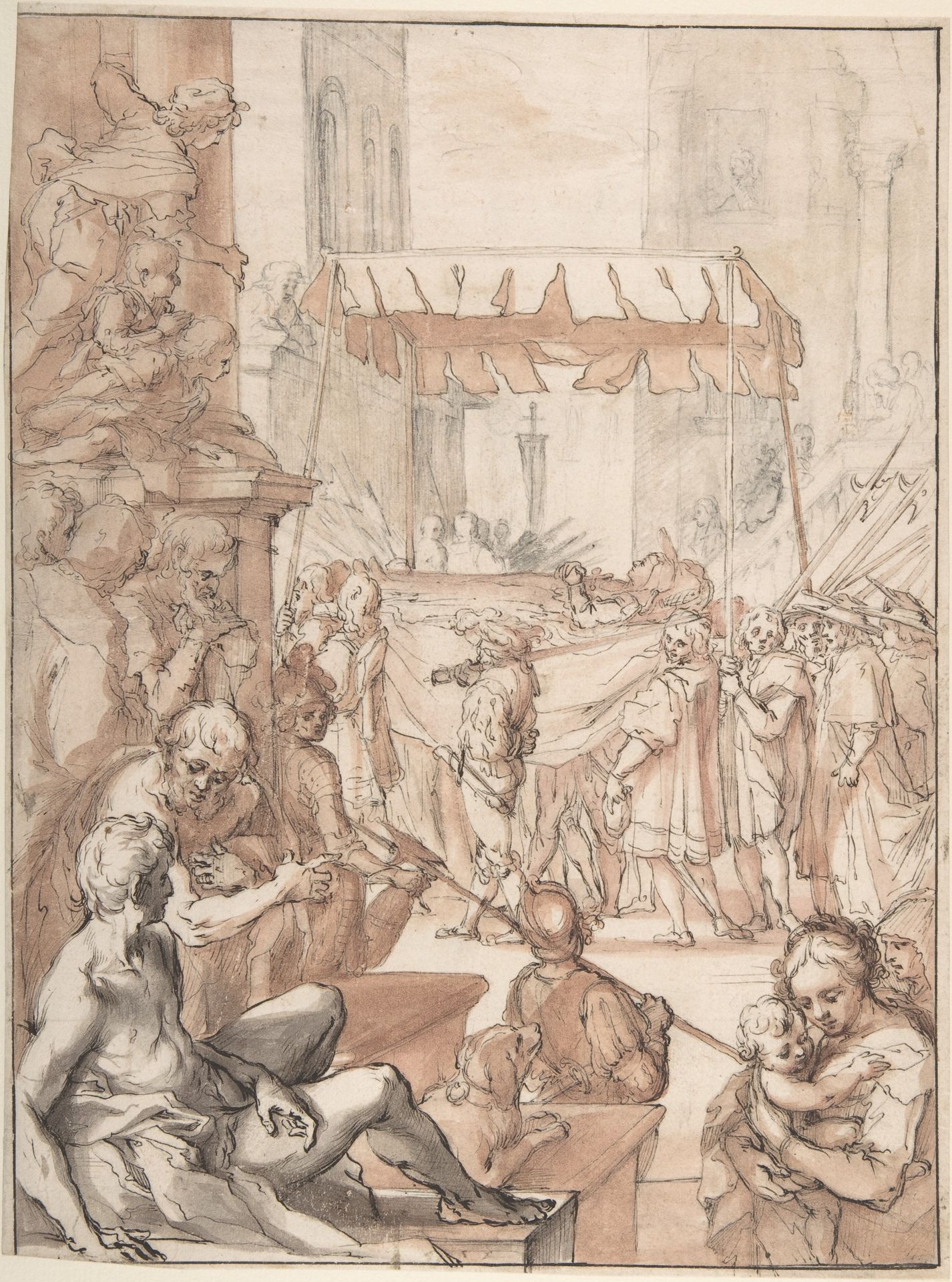 The Body of Saint Catherine of Siena carried in Procession, after Francesco Vanni by Anonymous