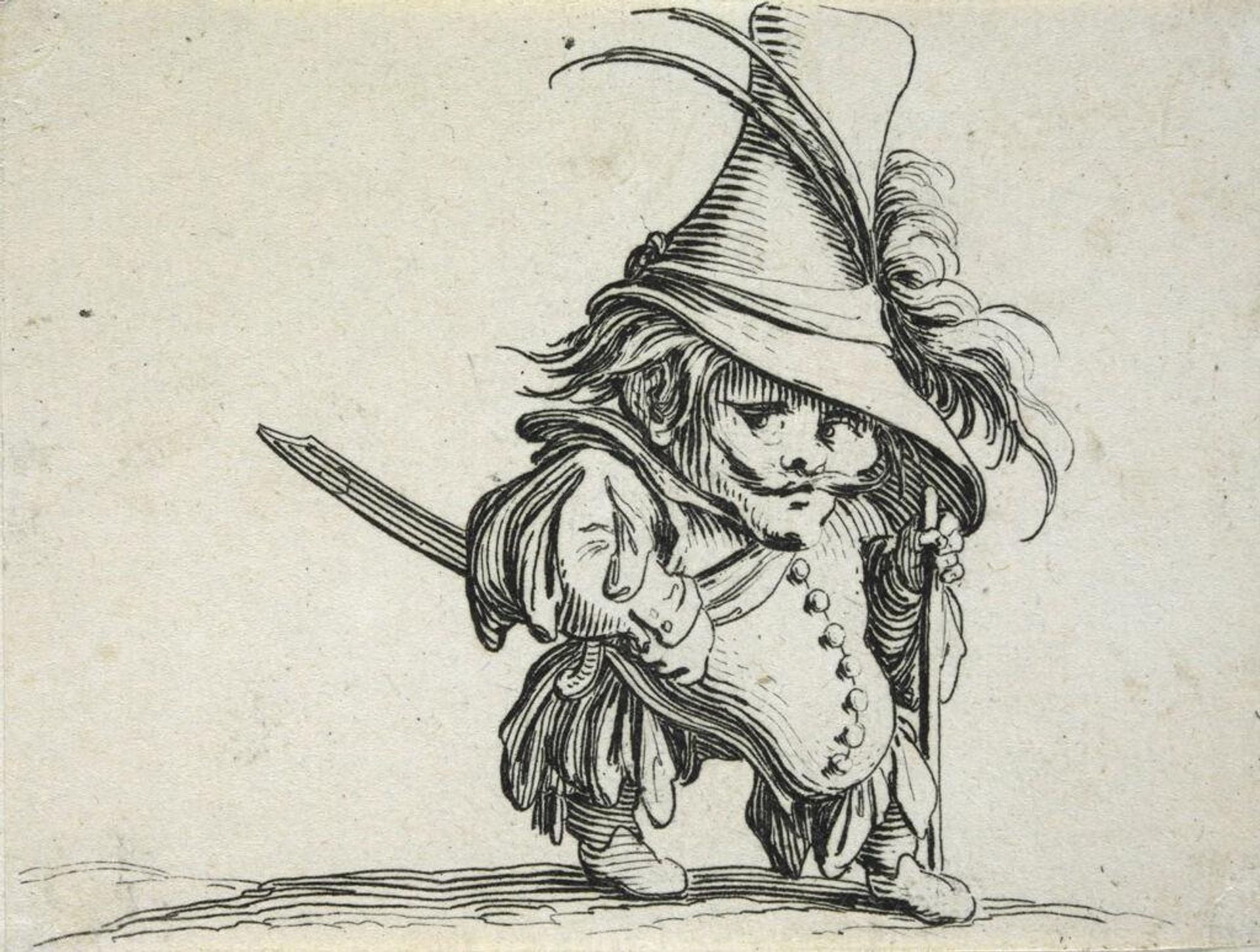 Man with a Drooping Belly and a High Hat by Jacques Callot