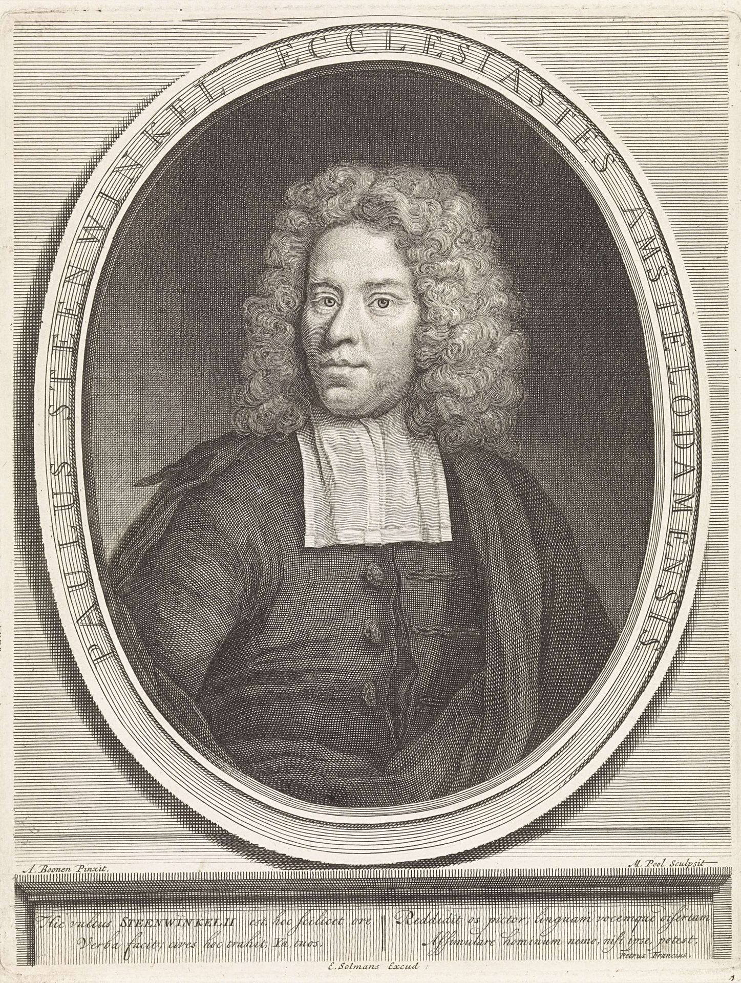 Portret van predikant Paulus Steenwinkel by Matthijs Pool