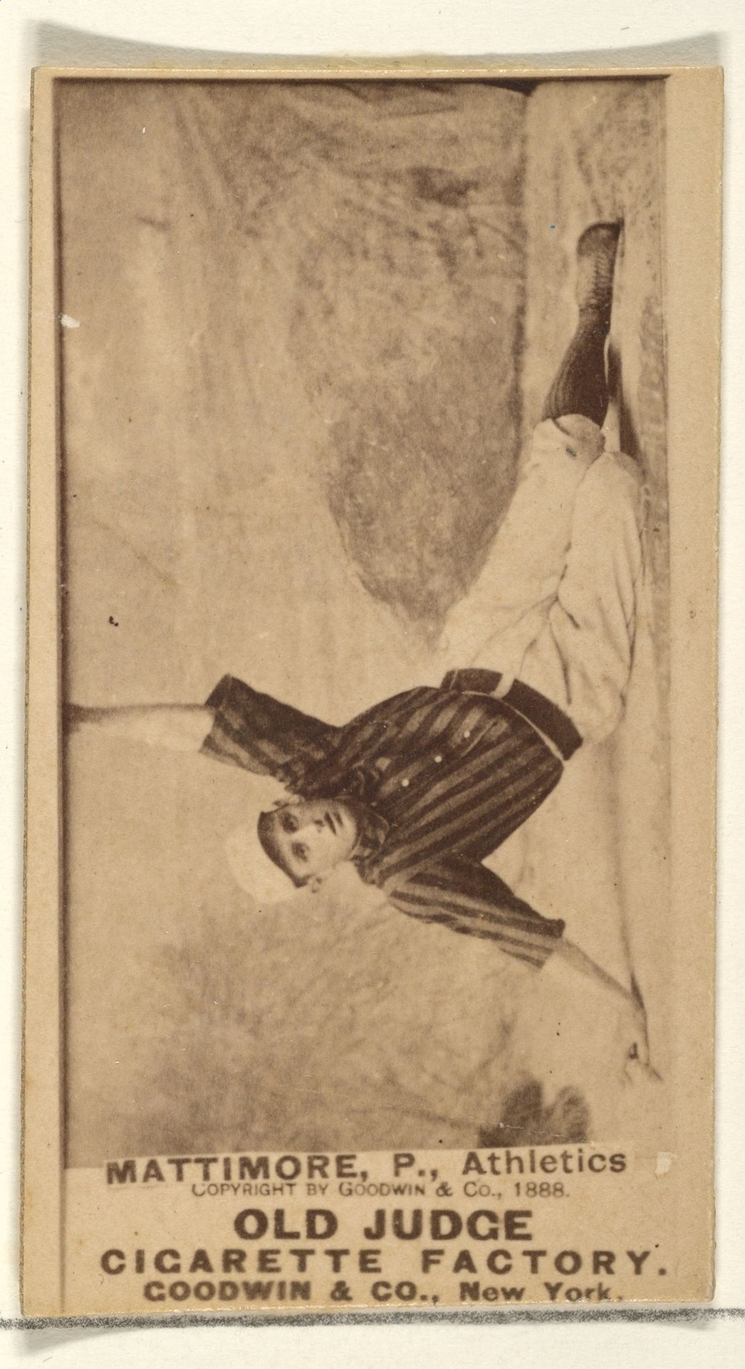 Mattimore, Pitcher, Philadelphia Athletics, from the Old Judge series (N172) for Old Judge Cigarettes by Goodwin & Company