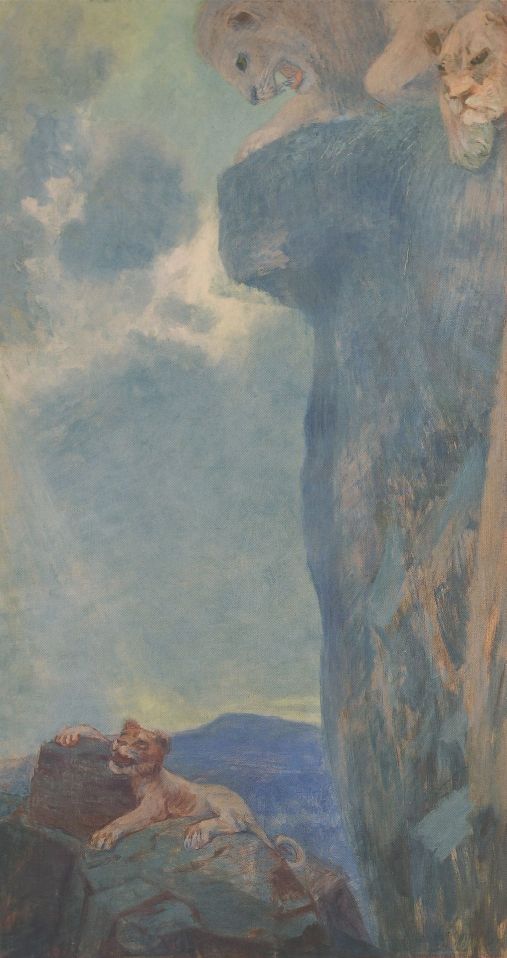 Lions Testing Their Cub by Fujishima Takeji