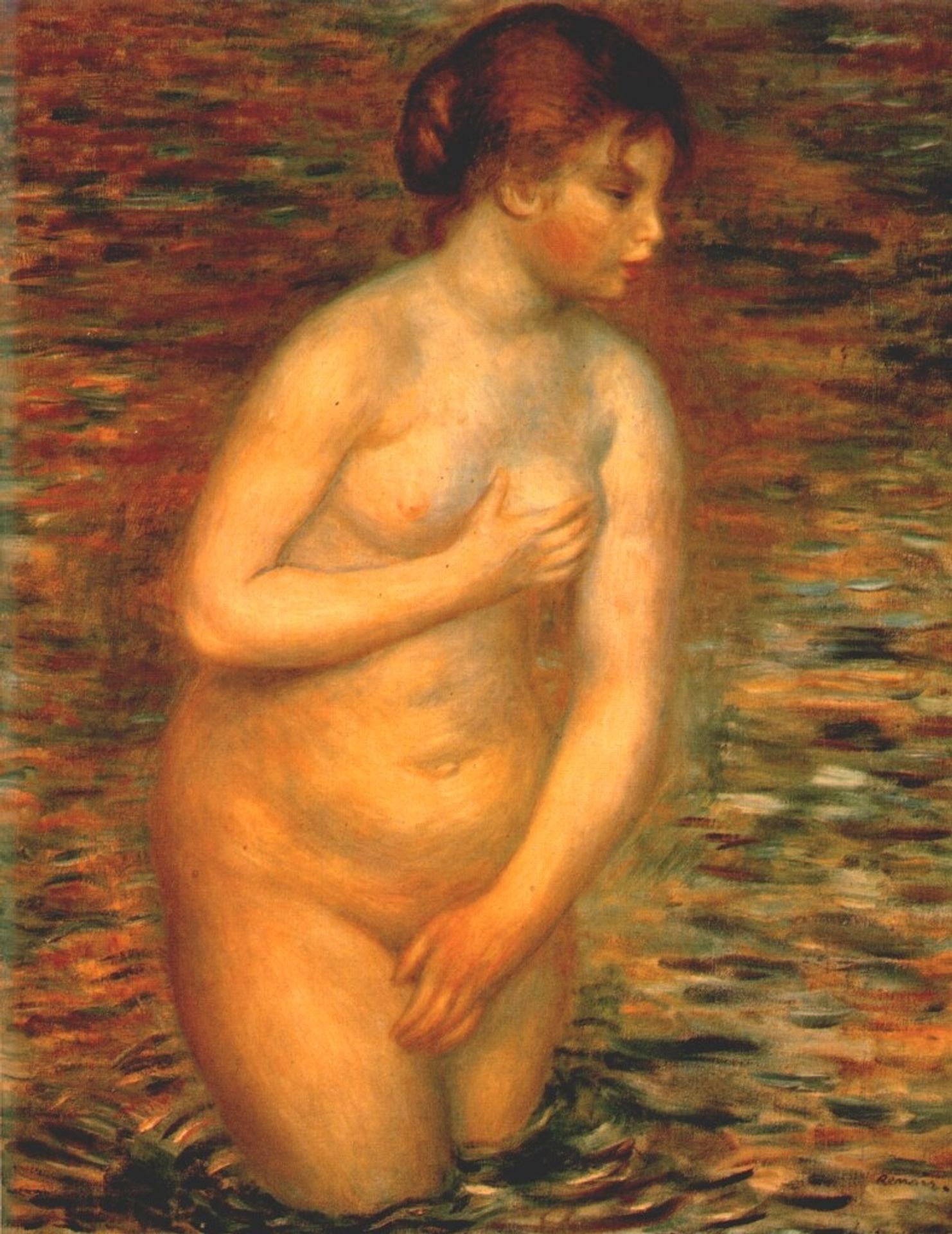 Nude in the water by Pierre-Auguste Renoir