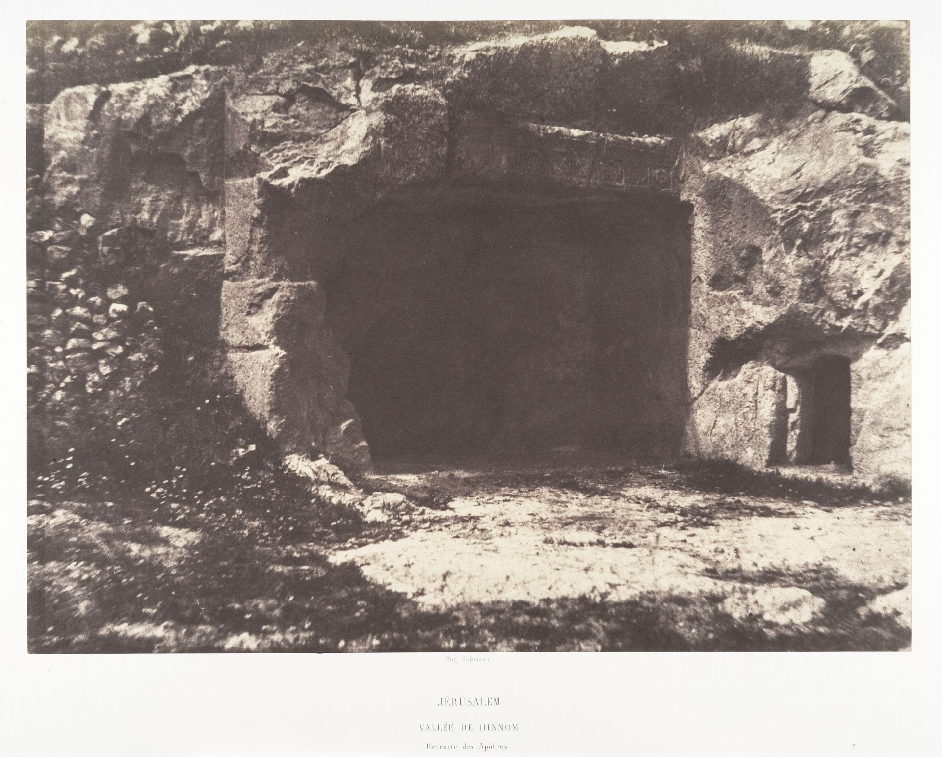 Jérusalem, Vallée de Hinnom, Retraite des Apôtres by Auguste Salzmann