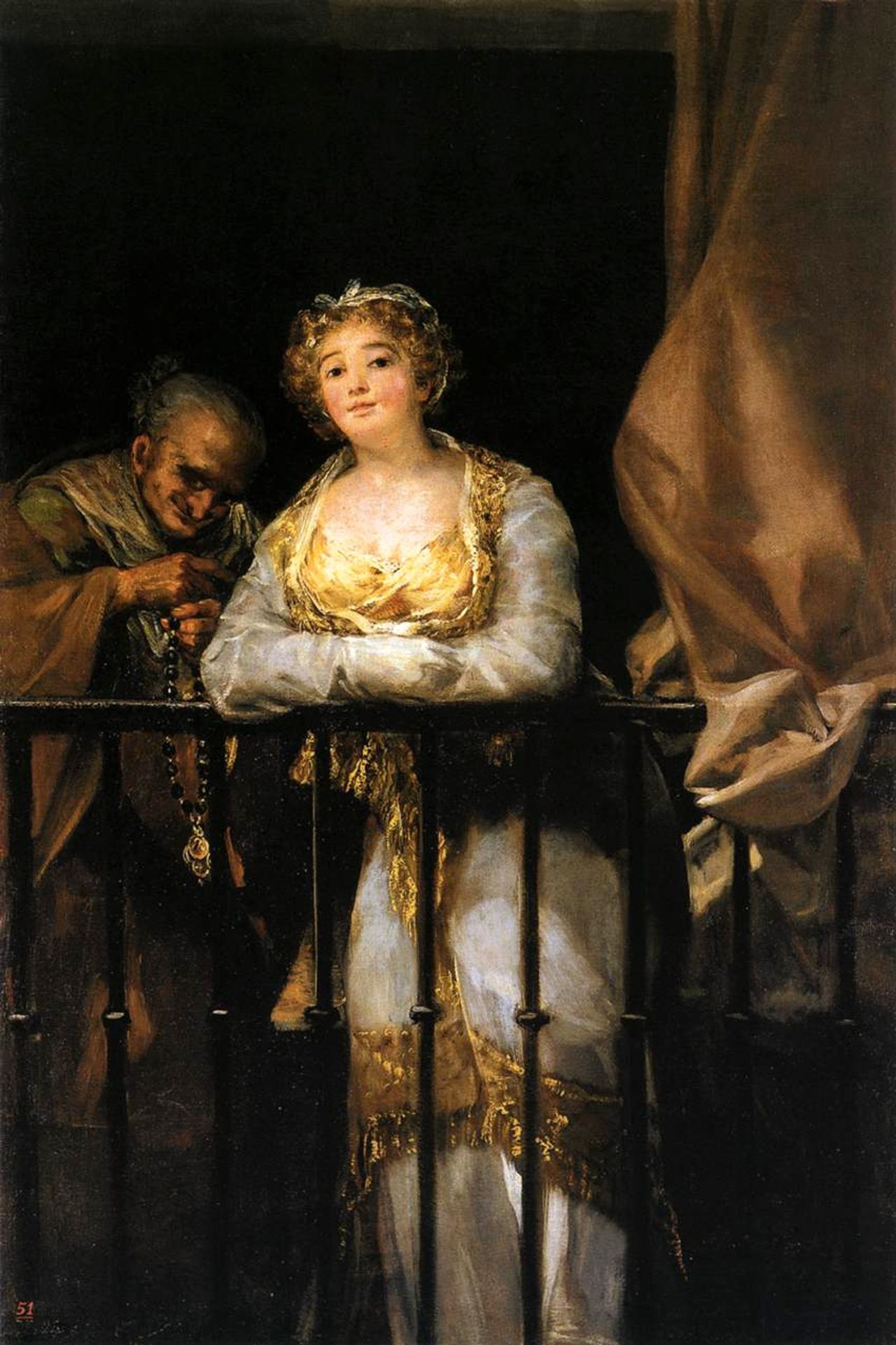 Maja and Celestina on a Balcony by Francisco de Goya