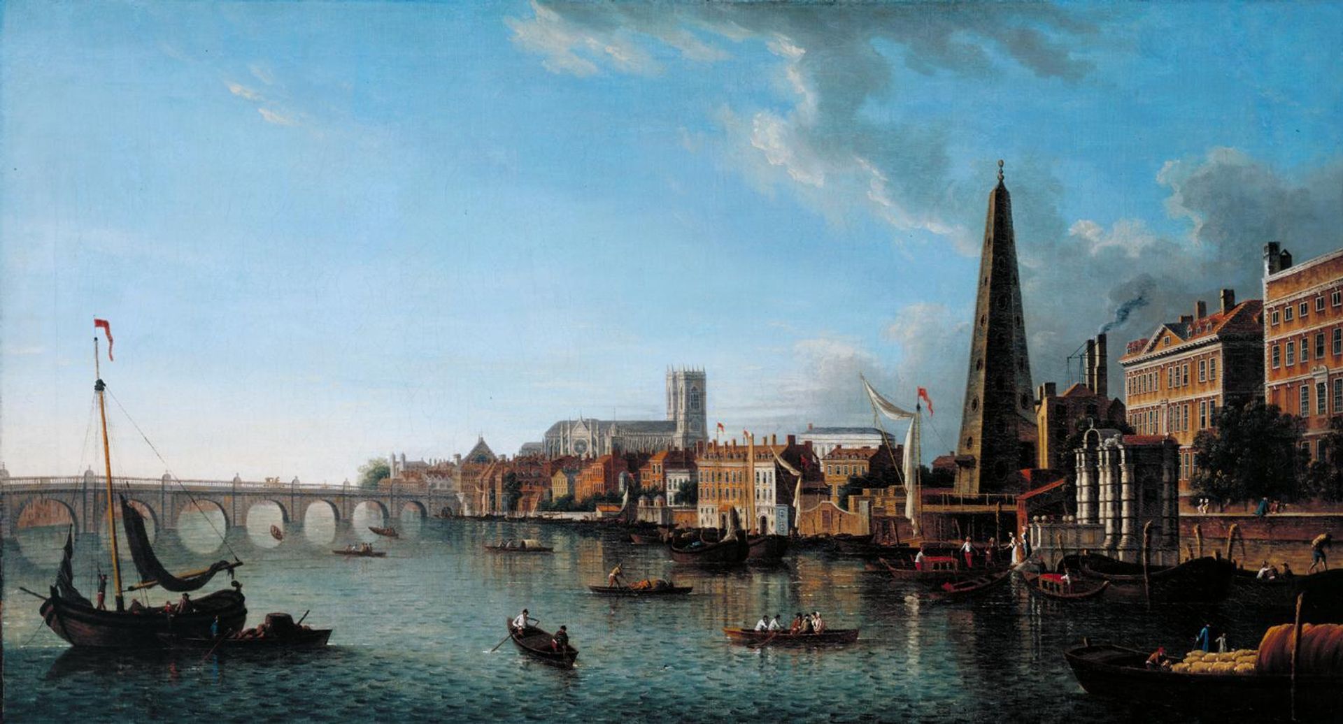 A View of the Thames with the York Buildings Water Tower by Samuel Scott