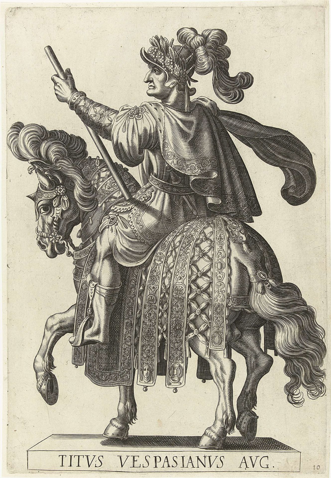 Ruiterportret van keizer Titus by Laurens Eillarts