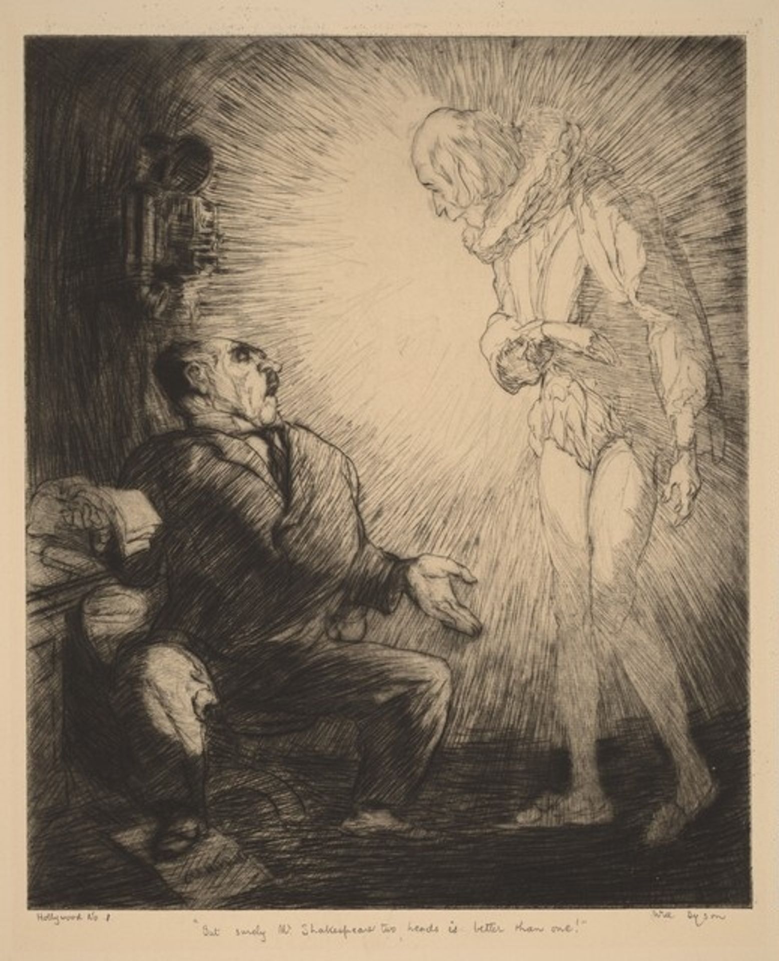 "But surely, Mr. Shakespeare, two heads is better than one" by Will Dyson