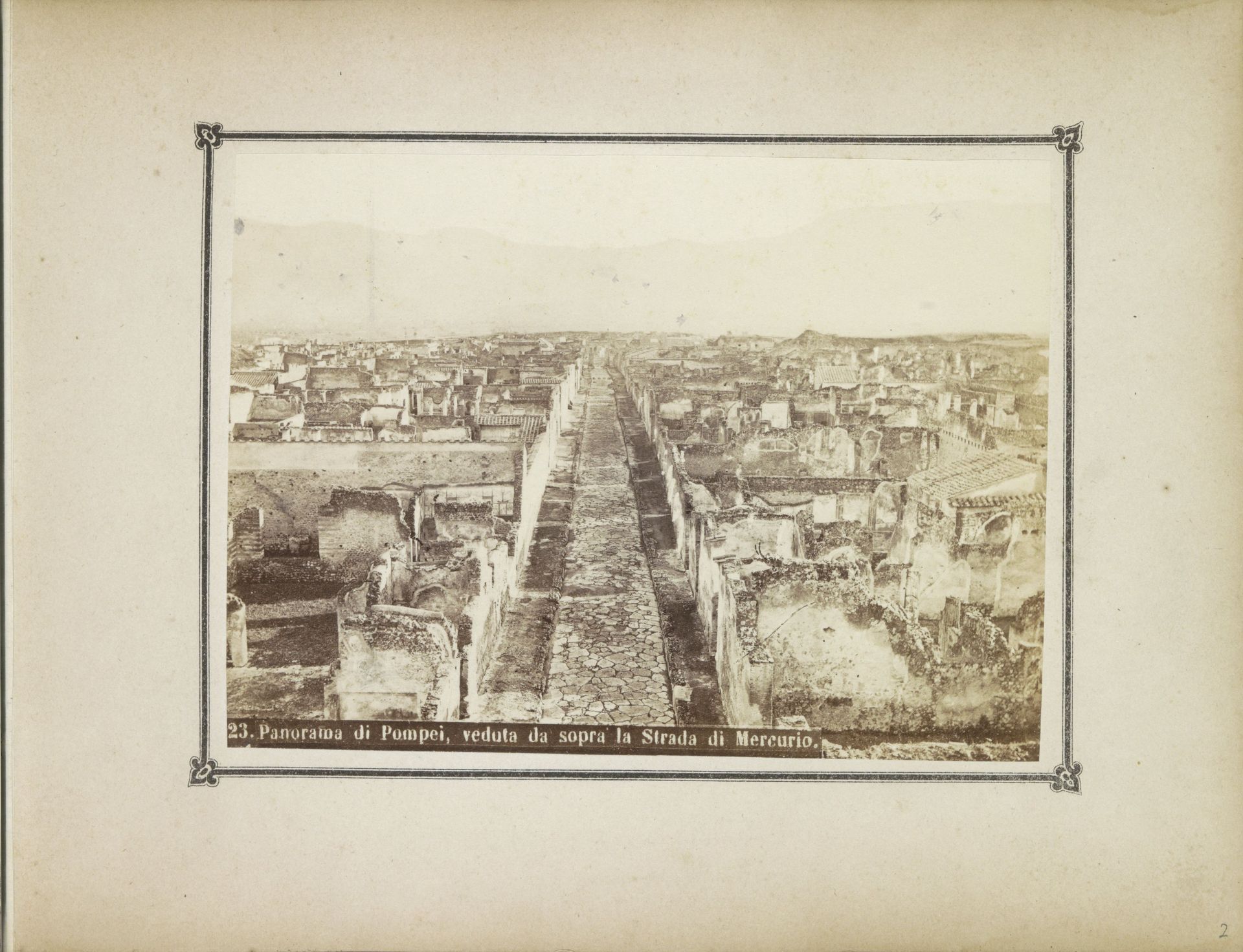 View of the remains of Pompeii with the Strait of Mercury in the middle by Roberto Rive