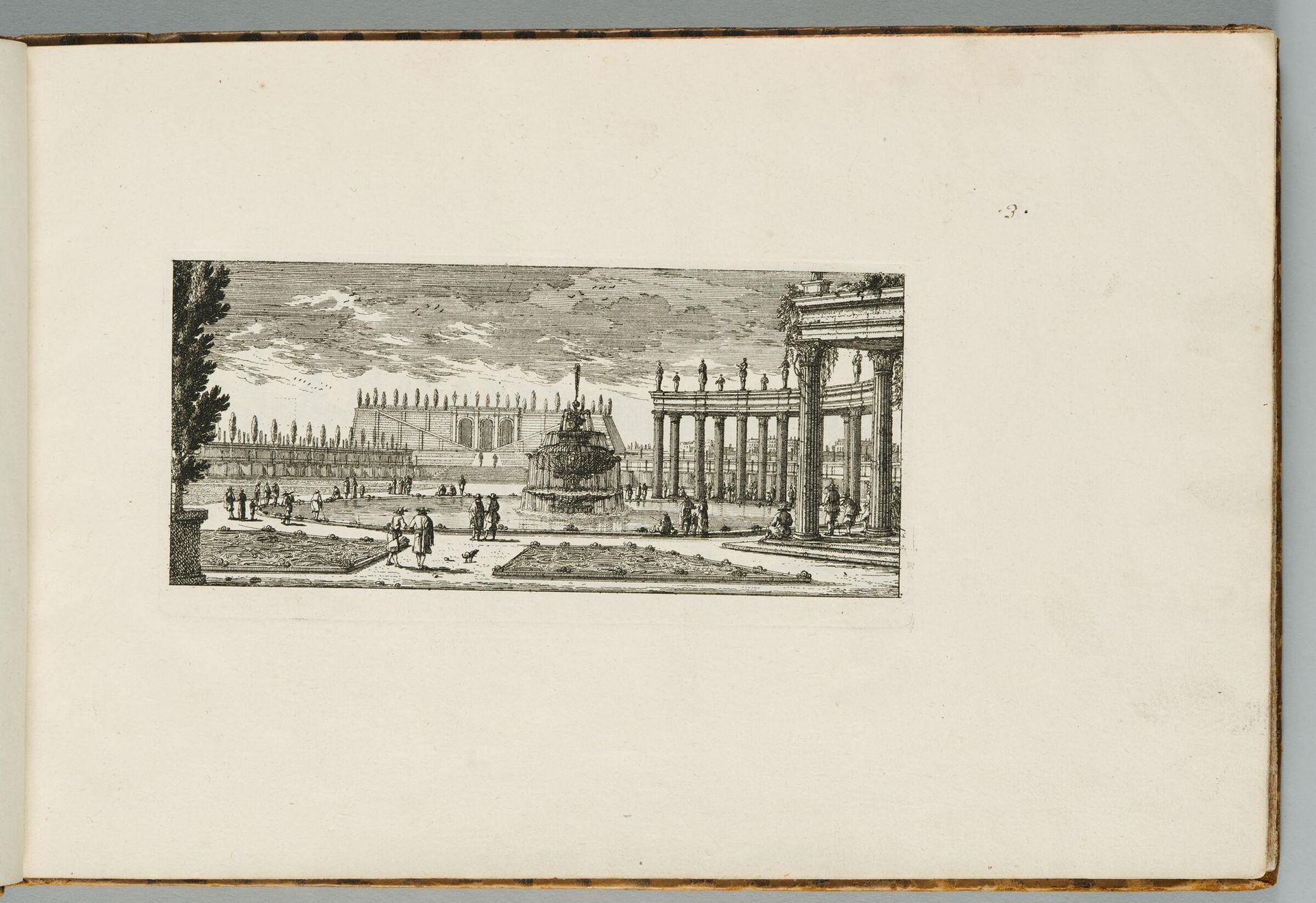 Landscape with Fountains, a Large Fountain and a Semi-Circular Colonnade by Adam Perelle