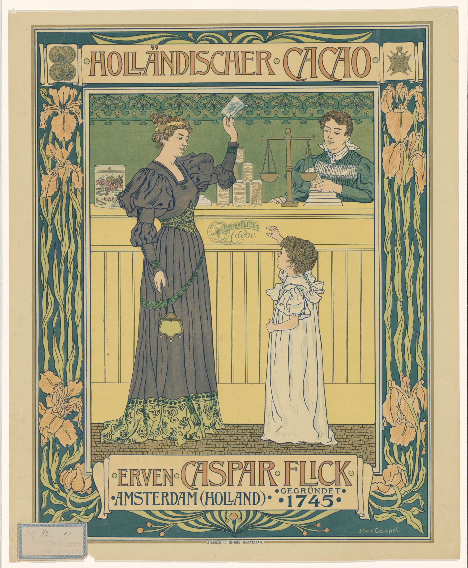Höllandischer Cacao. Erven Caspar Flick by Johann Georg van Caspel