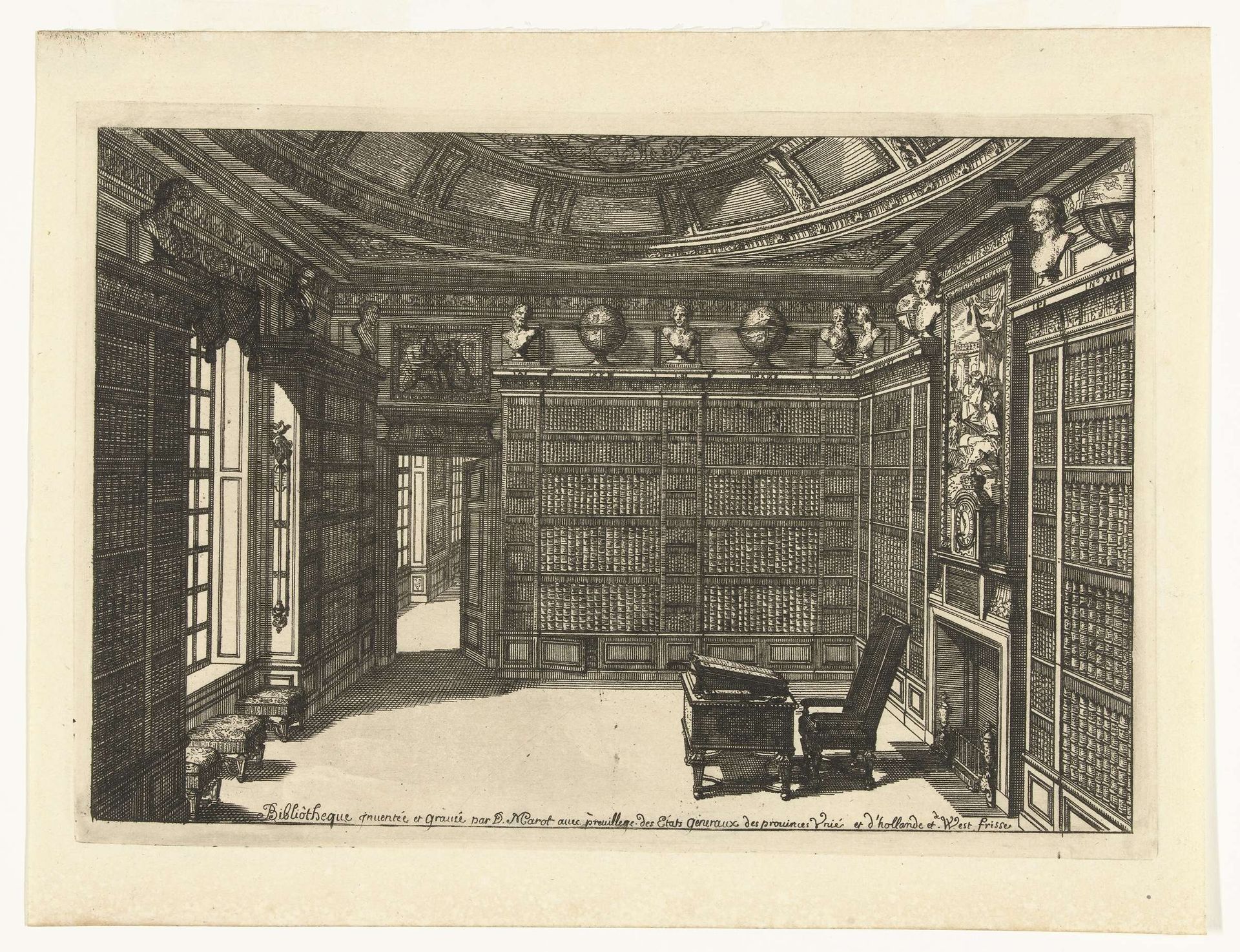 Bibliotheek by Daniël (I) Marot