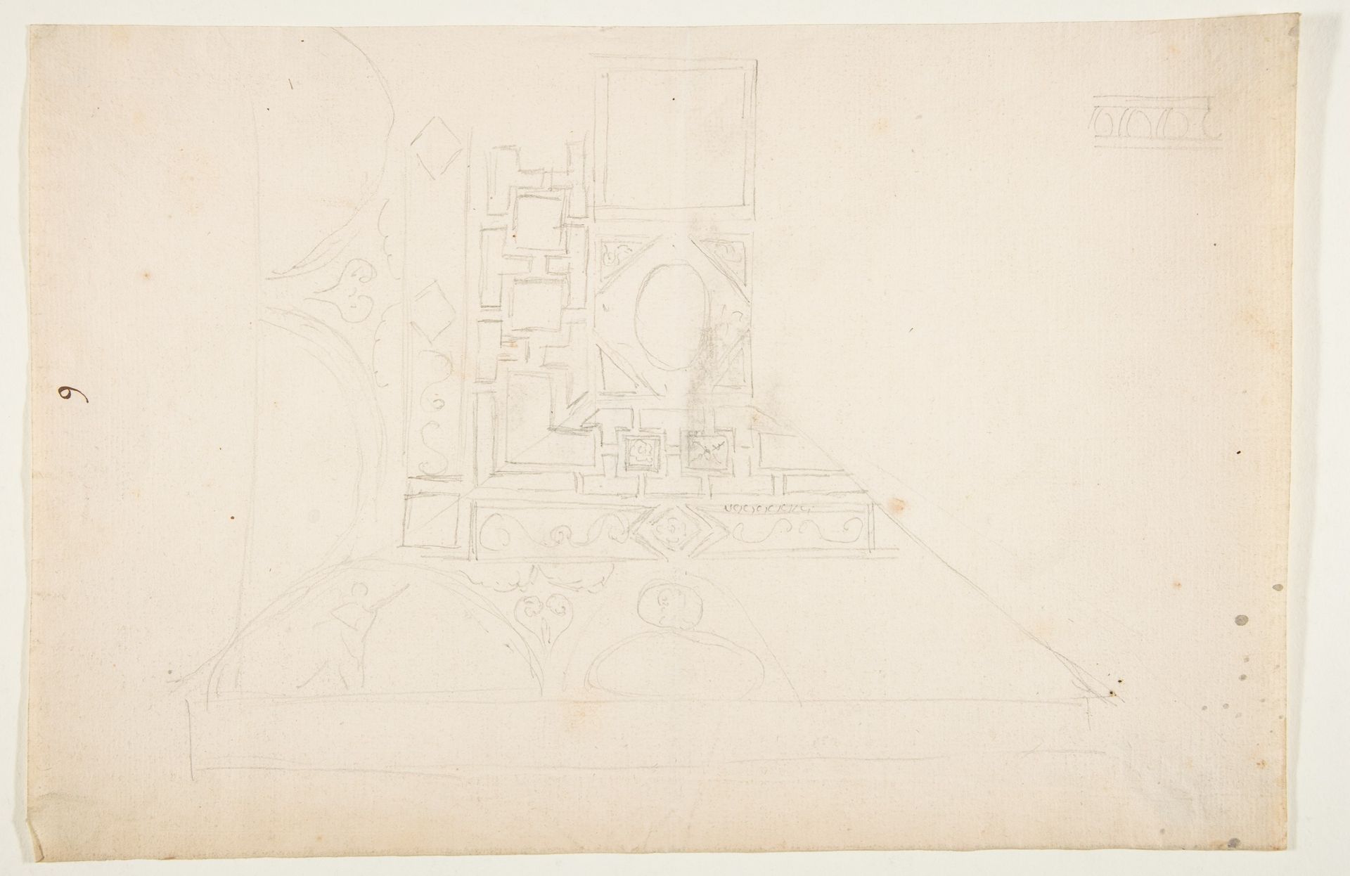 Drawing After and Architectural Fragment of a Coffered Ceiling by Anonymous