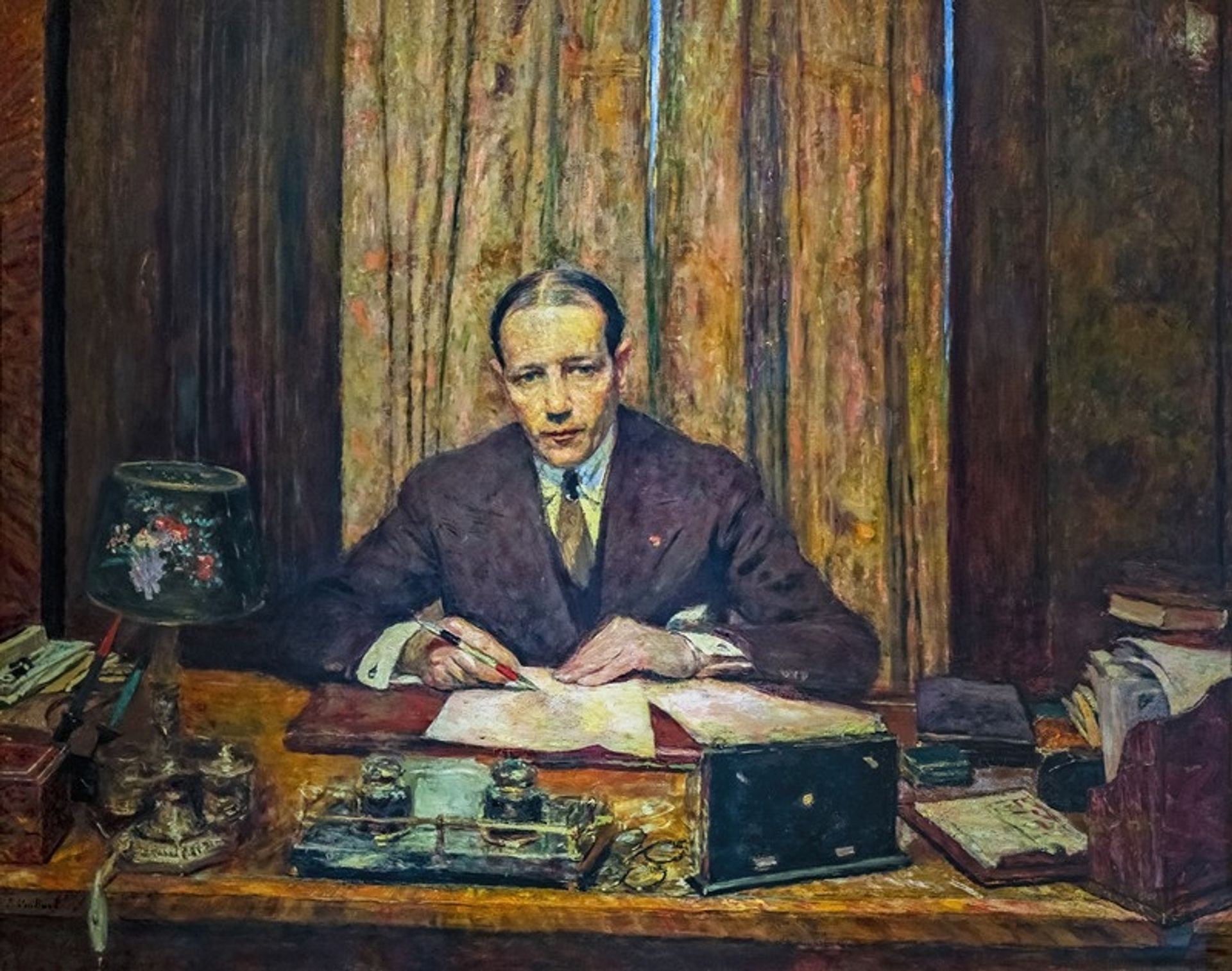 Lucien Rosengart at his work table by Édouard Vuillard