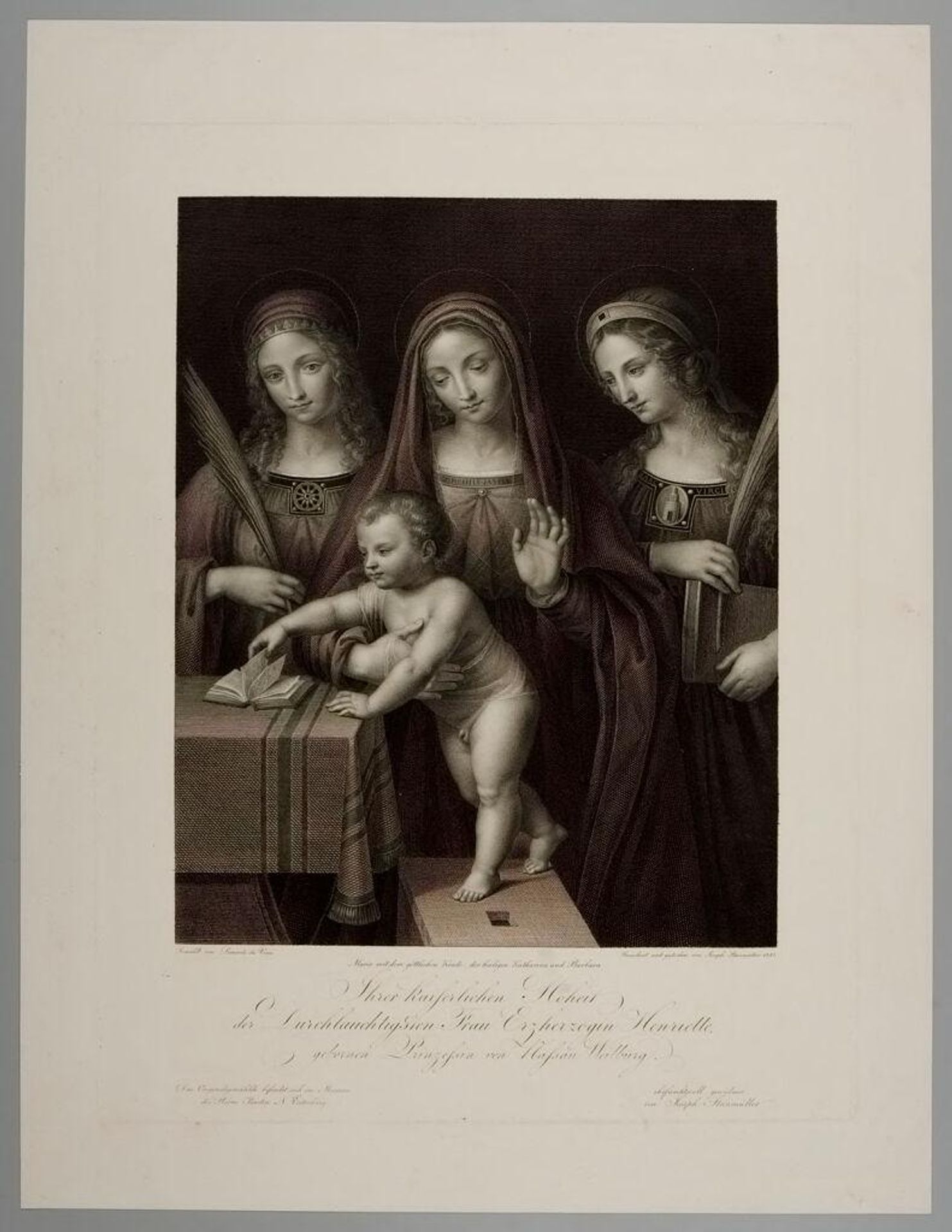Virgin and Child, with Saint Catherine and Saint Barbara by Joseph SteinmÃ¼ller