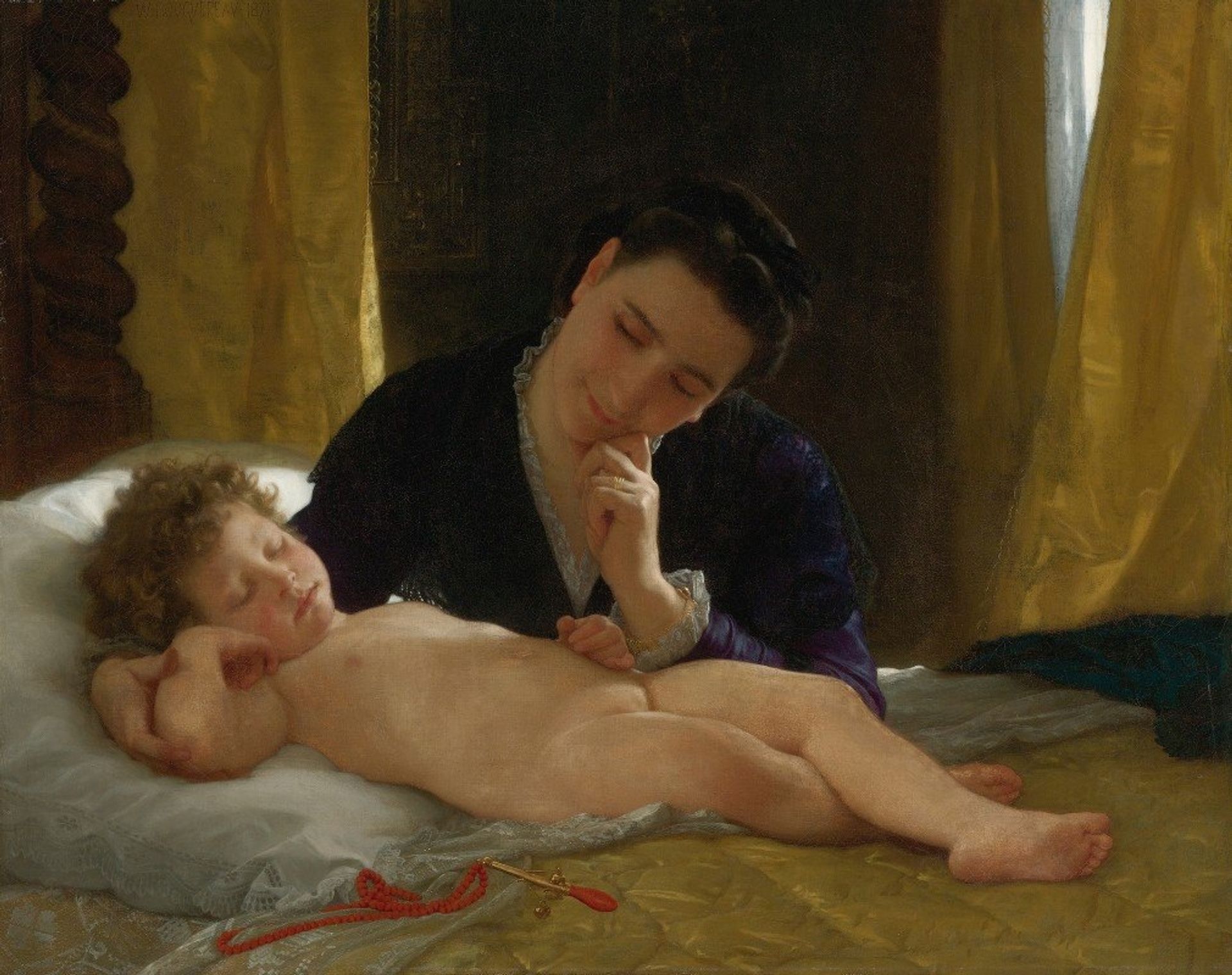 Jeune Mère Contemplant Son Enfant by William Bouguereau