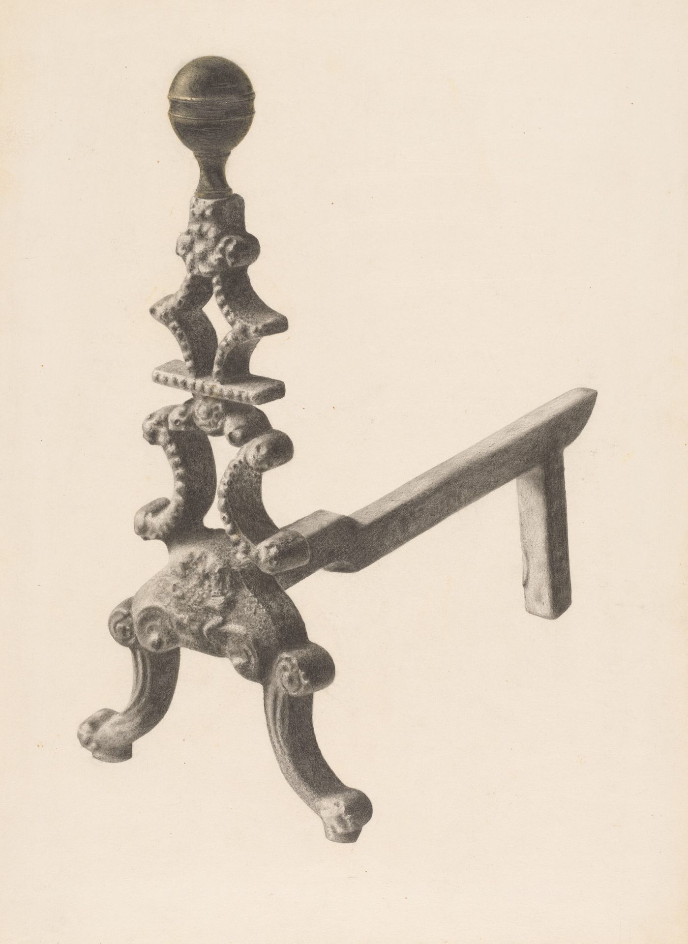 Andiron (one of pair) by Herman Bader