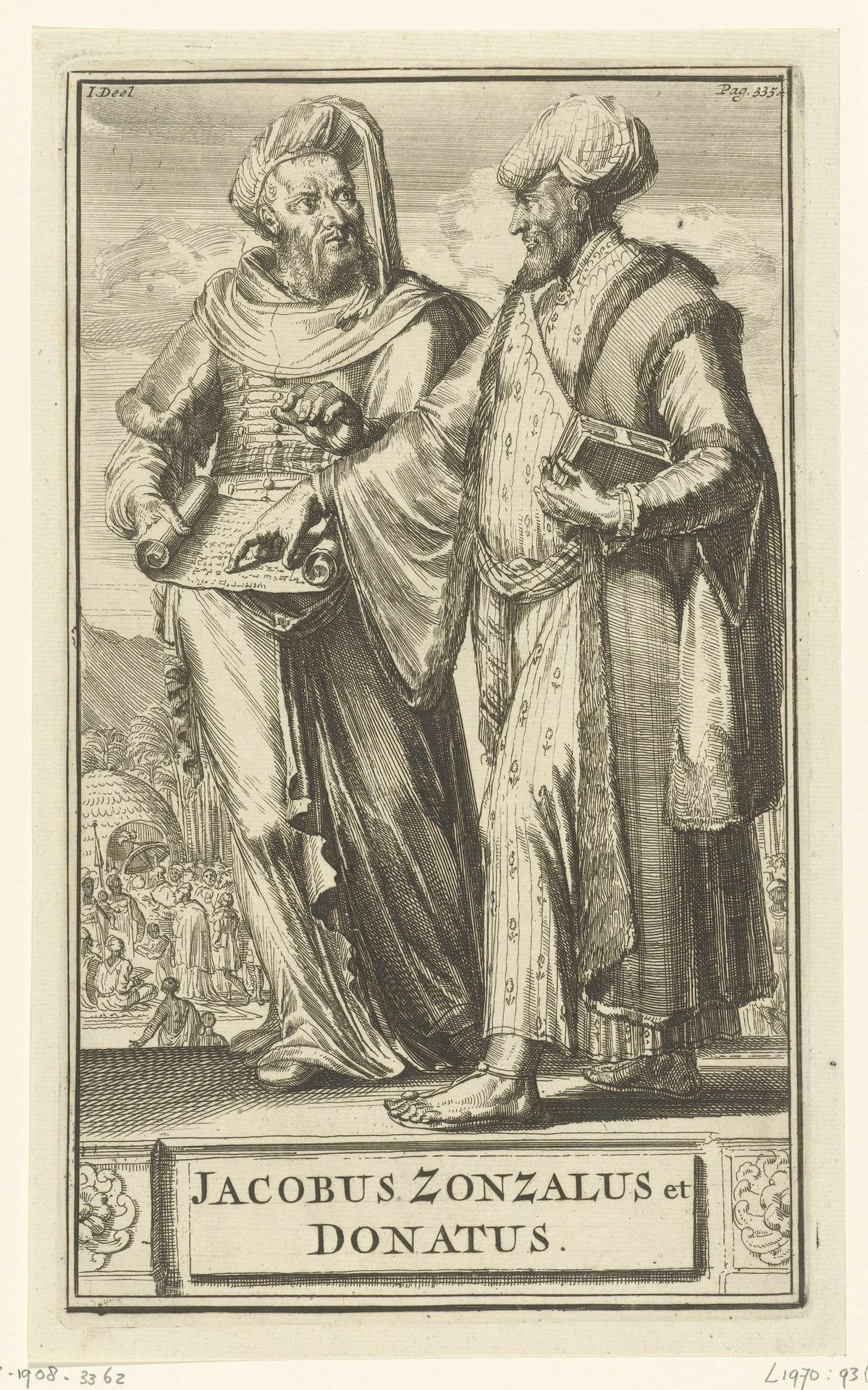 Portret van Jacobus Zonzalus en Donatus by Romeyn de Hooghe