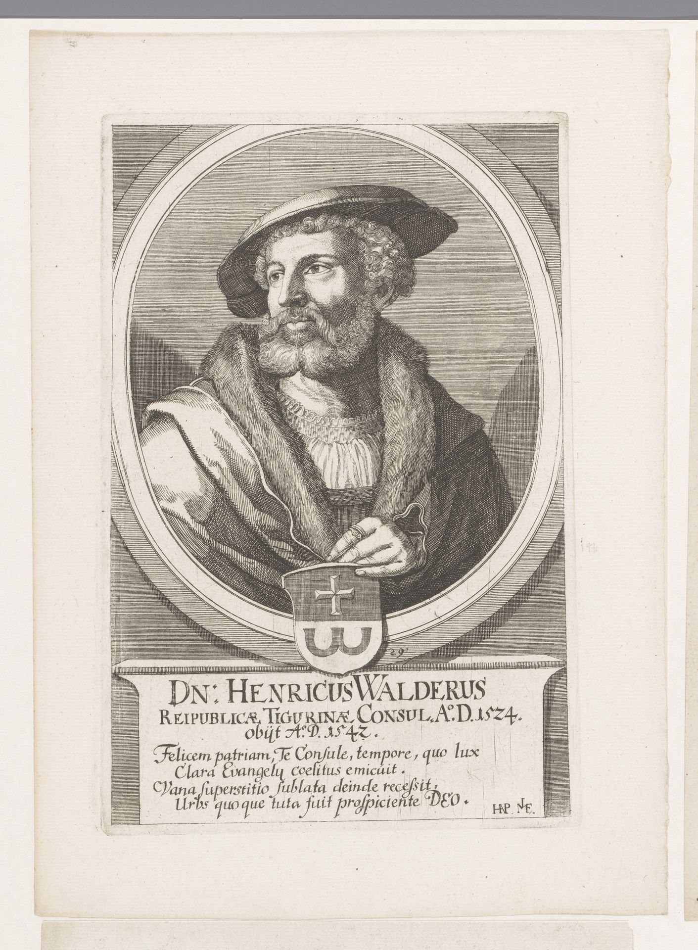 Portret van Heinrich Walder by Johannes (II) Meyer