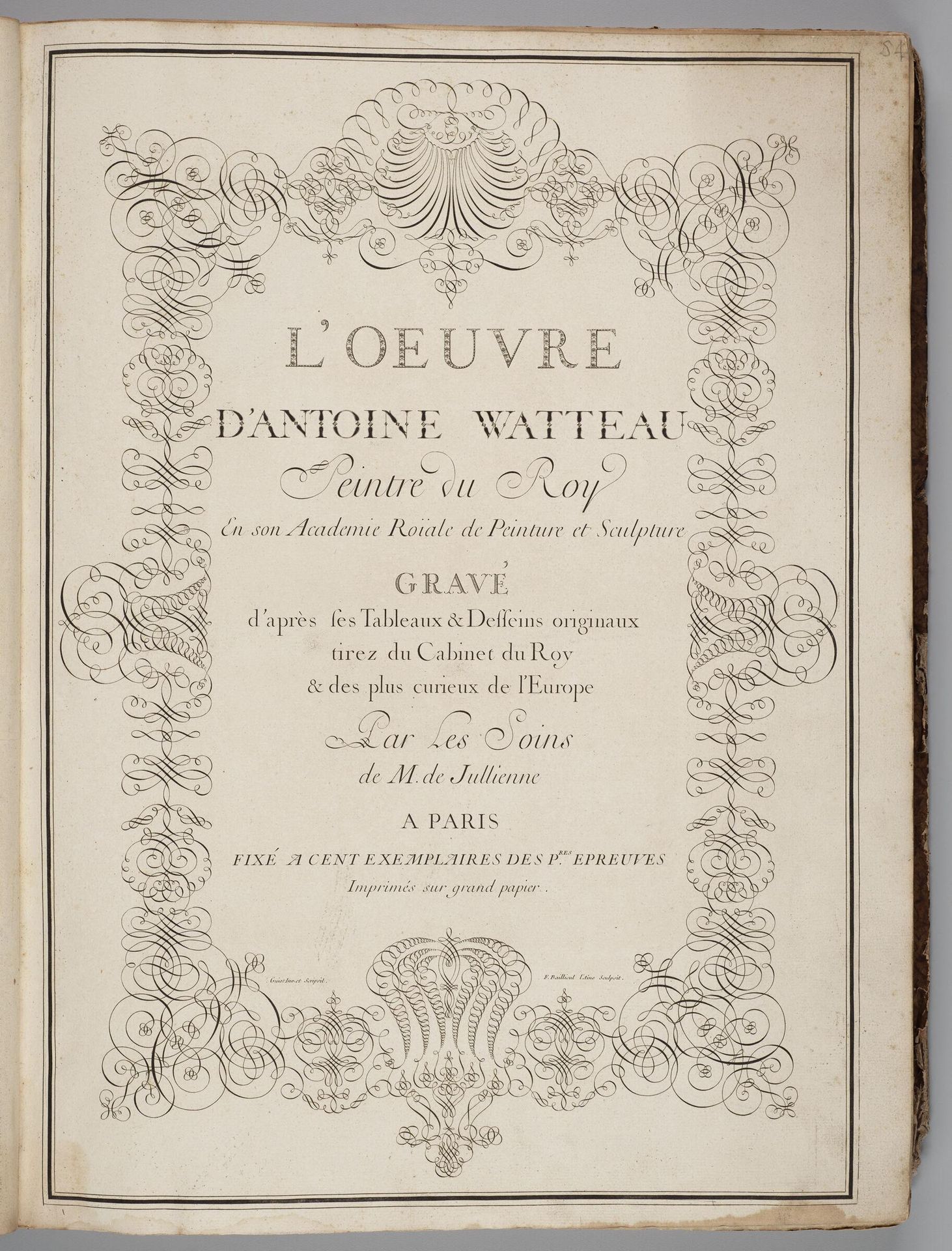 Title to "L'Oeuvre d'Antoine Watteau" by FranÃ§ois Baillieul