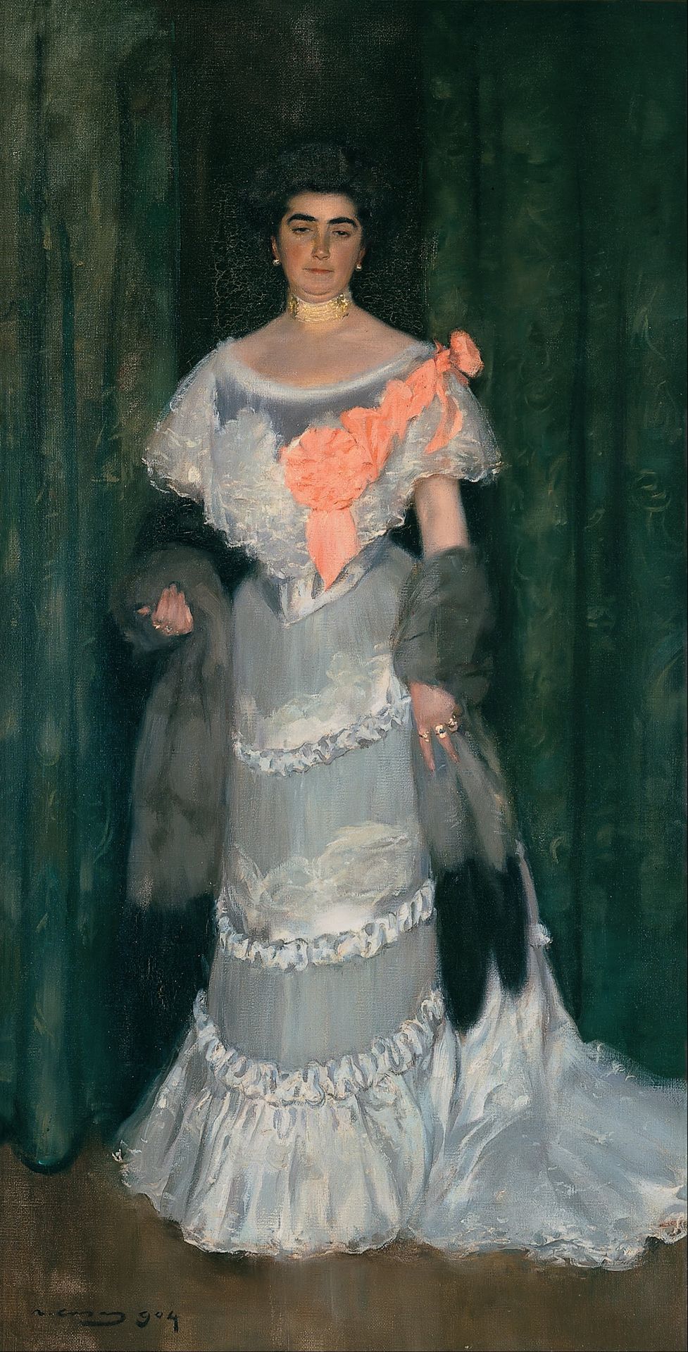 Montserrat Casas De Nieto, in Evening Dress by Ramón Casas