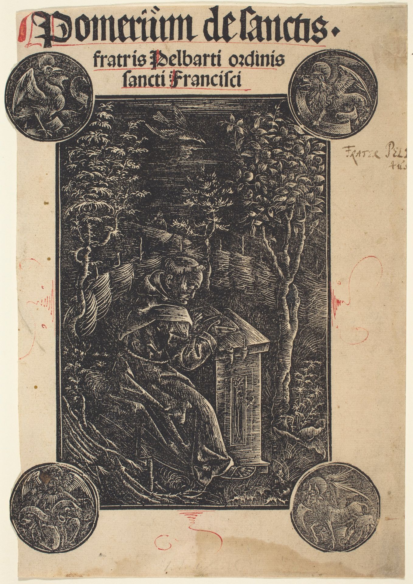 Franciscan, Pelbartus of Temesvar, in a Garden by Anonymous