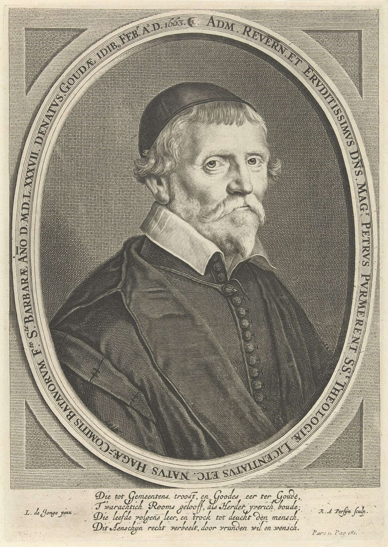 Portret van Petrus Purmerent by Reinier van Persijn