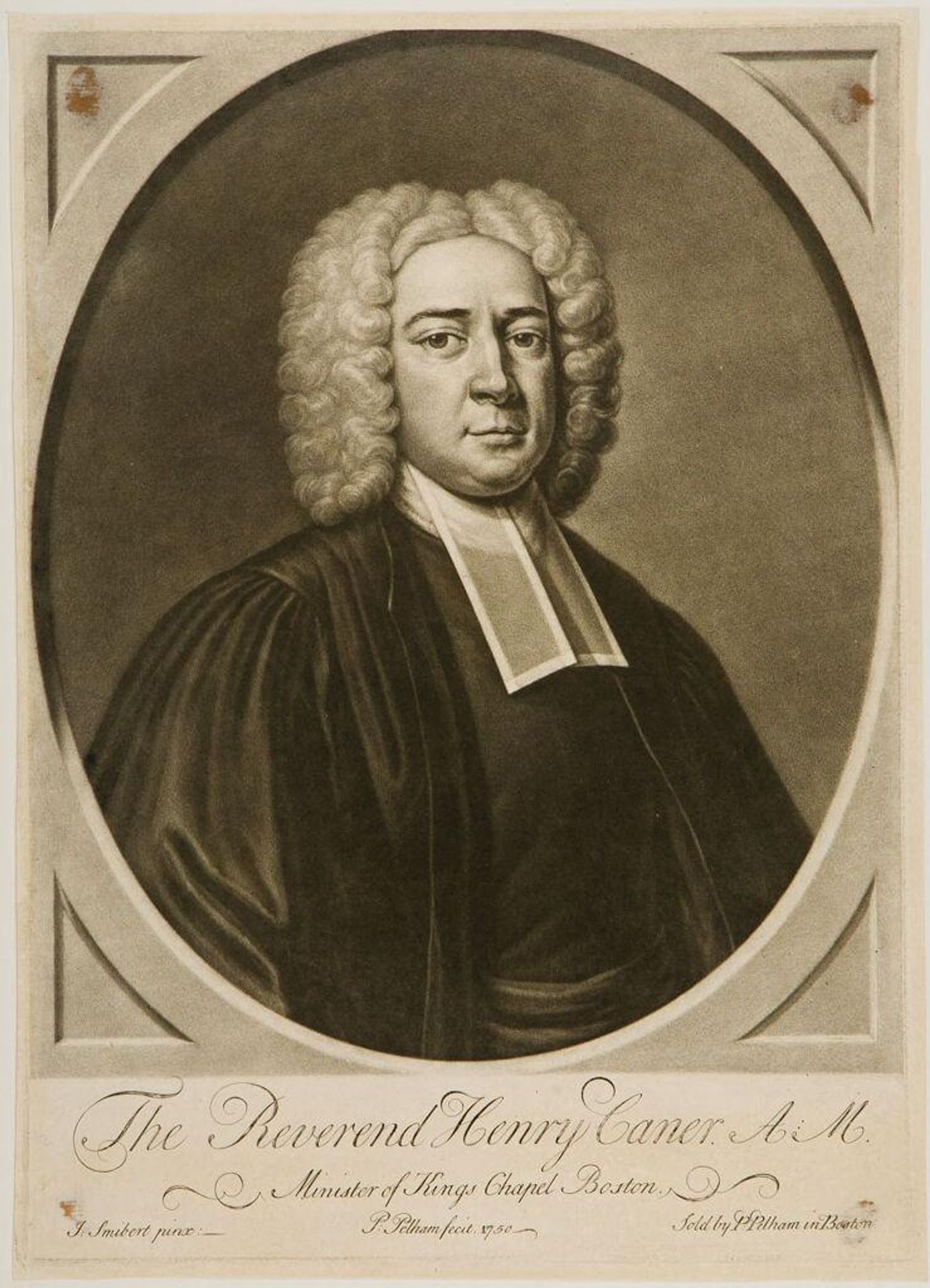 The Reverend Henry Caner, Minister of King's Chapel, Boston by Peter Pelham