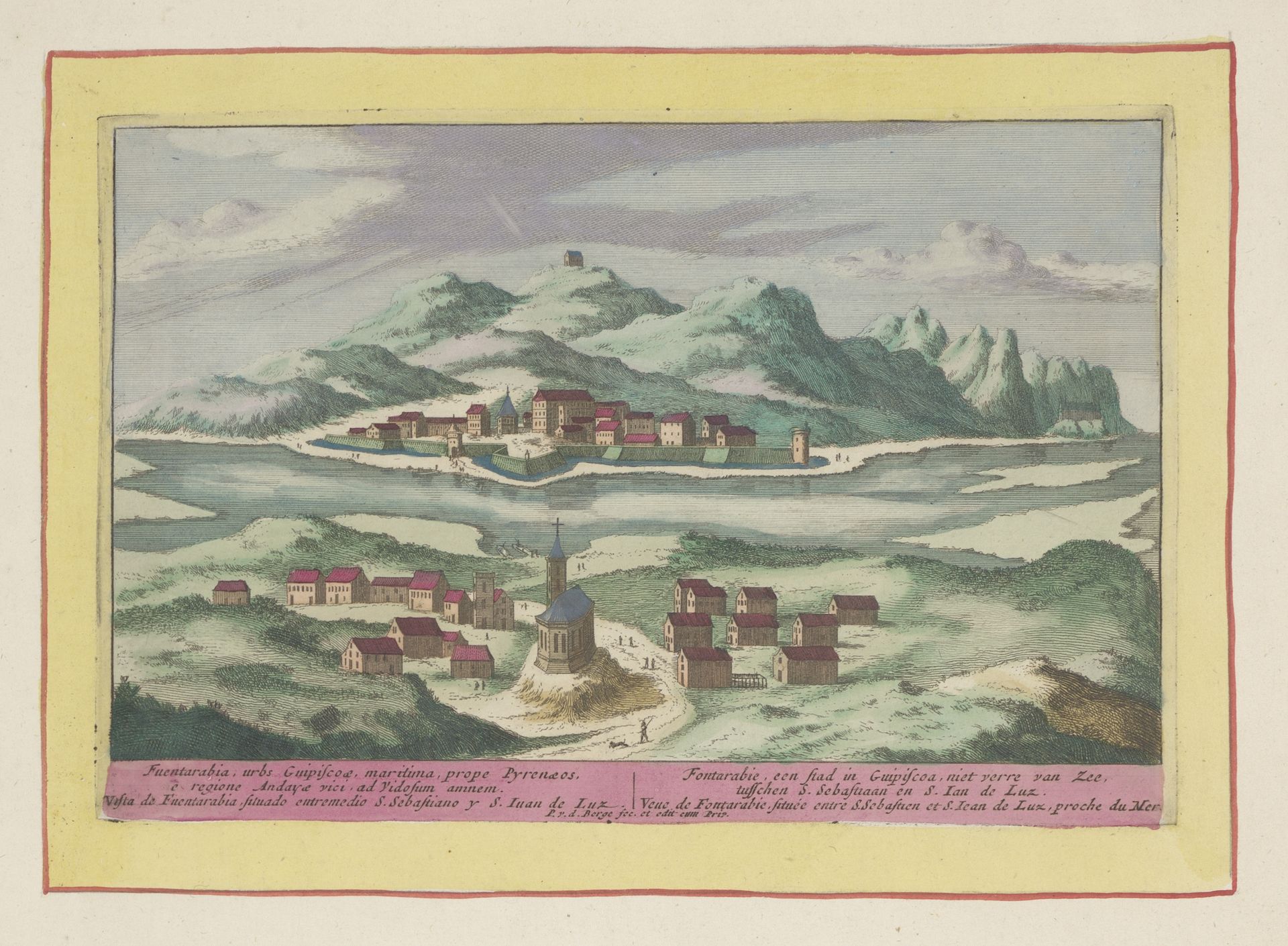Gezicht op Fuenterrabía by Pieter van den Berge