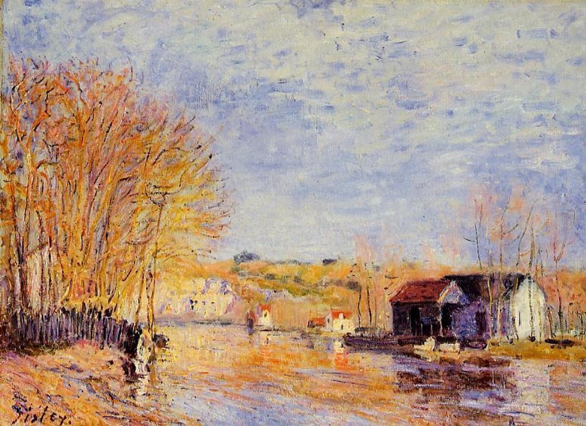 High Waters at Moret sur Loing by Alfred Sisley