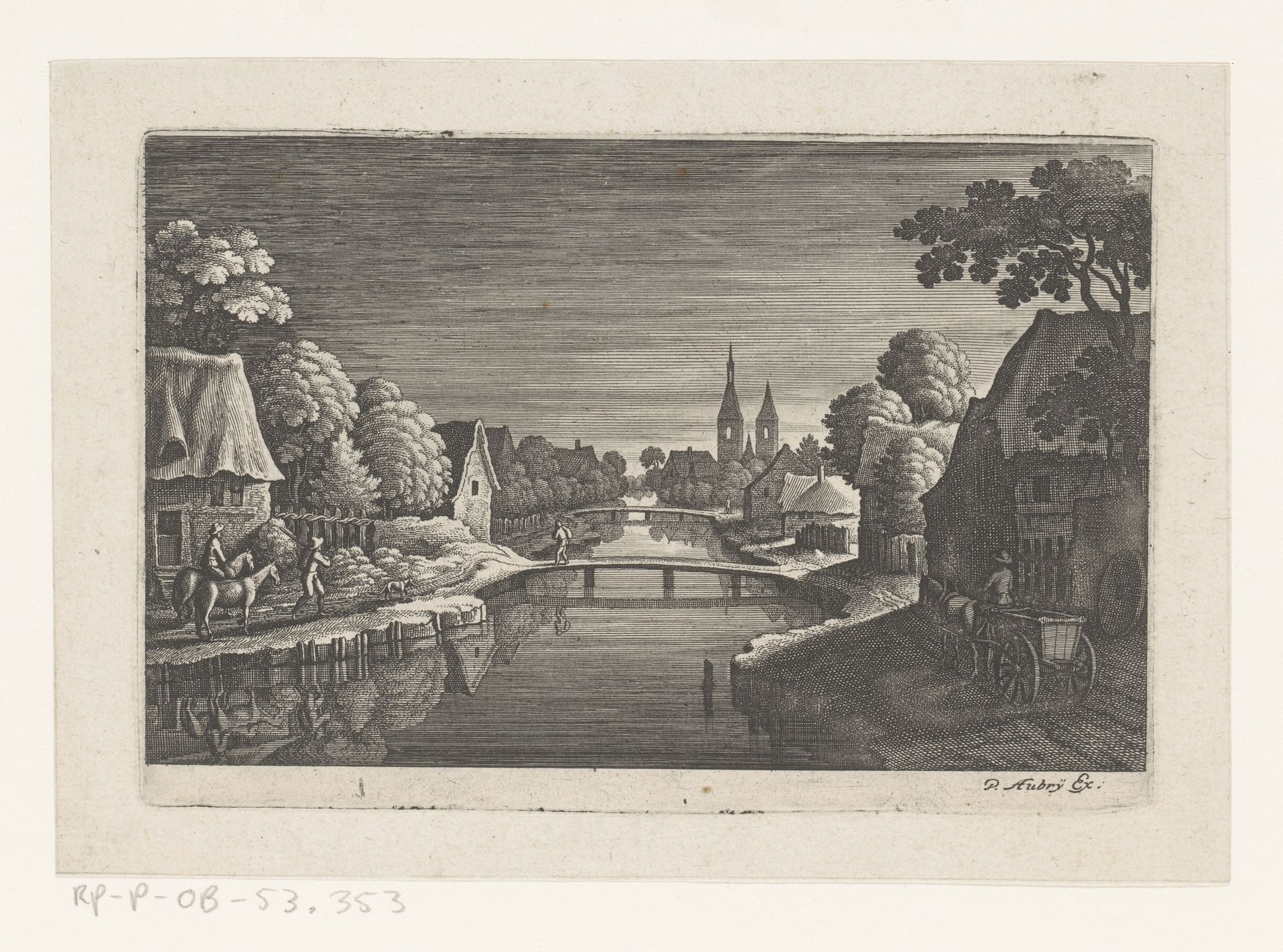 Dorp bij nacht by Matthäus (I) Merian