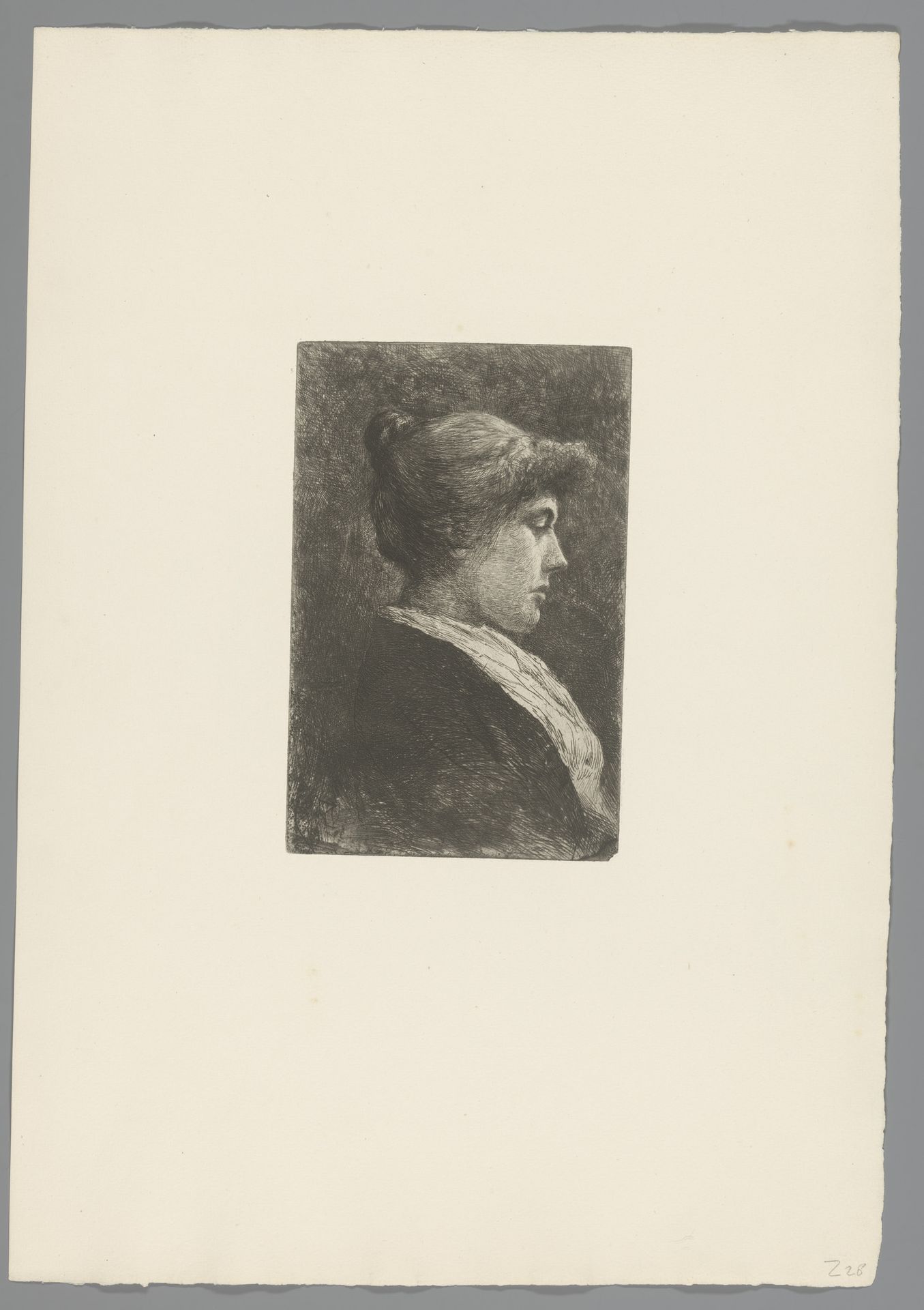 Portret van een vrouw, en profil by Philip Zilcken