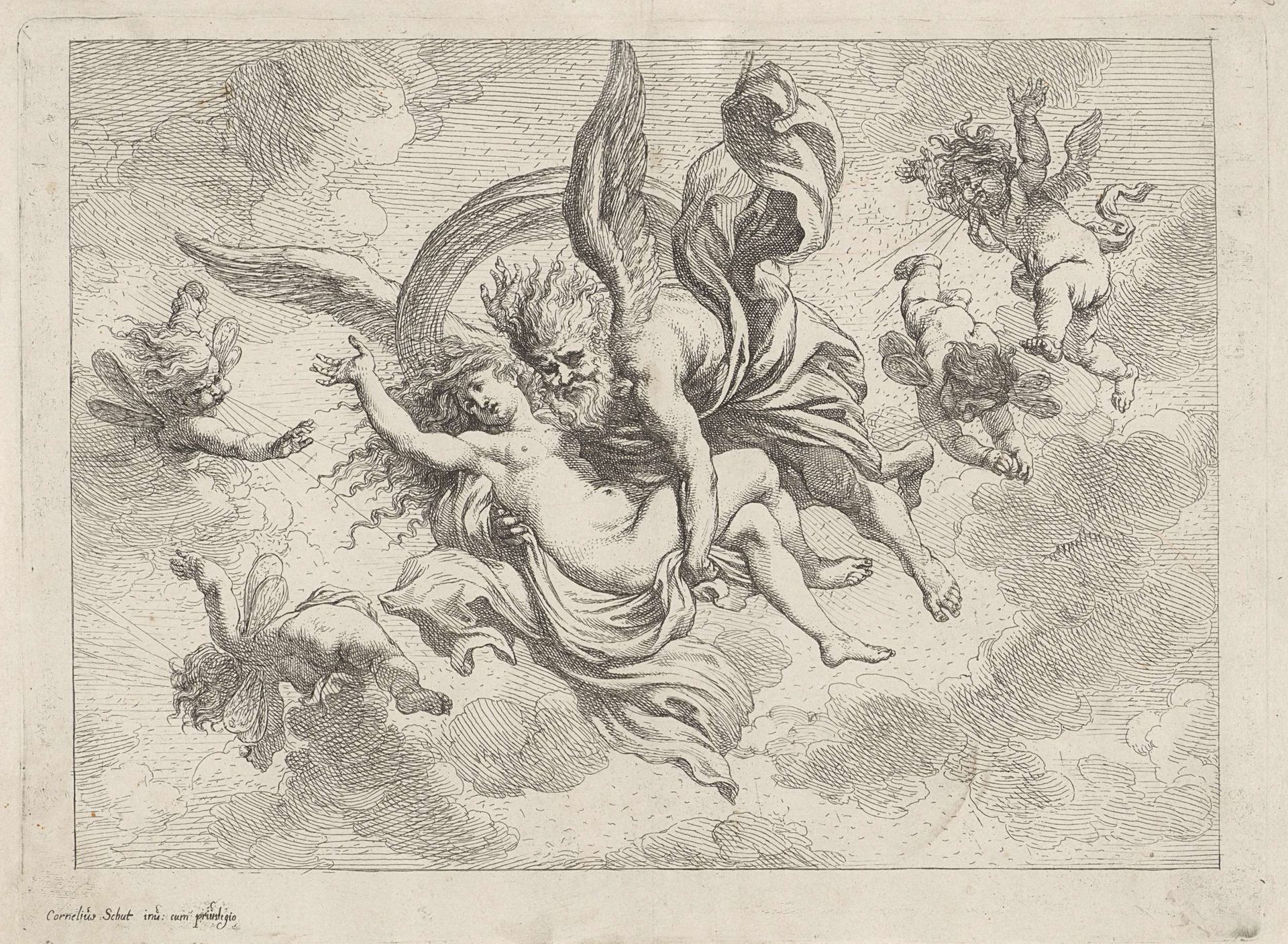 Boreas en Oreithyia by Cornelis Schut