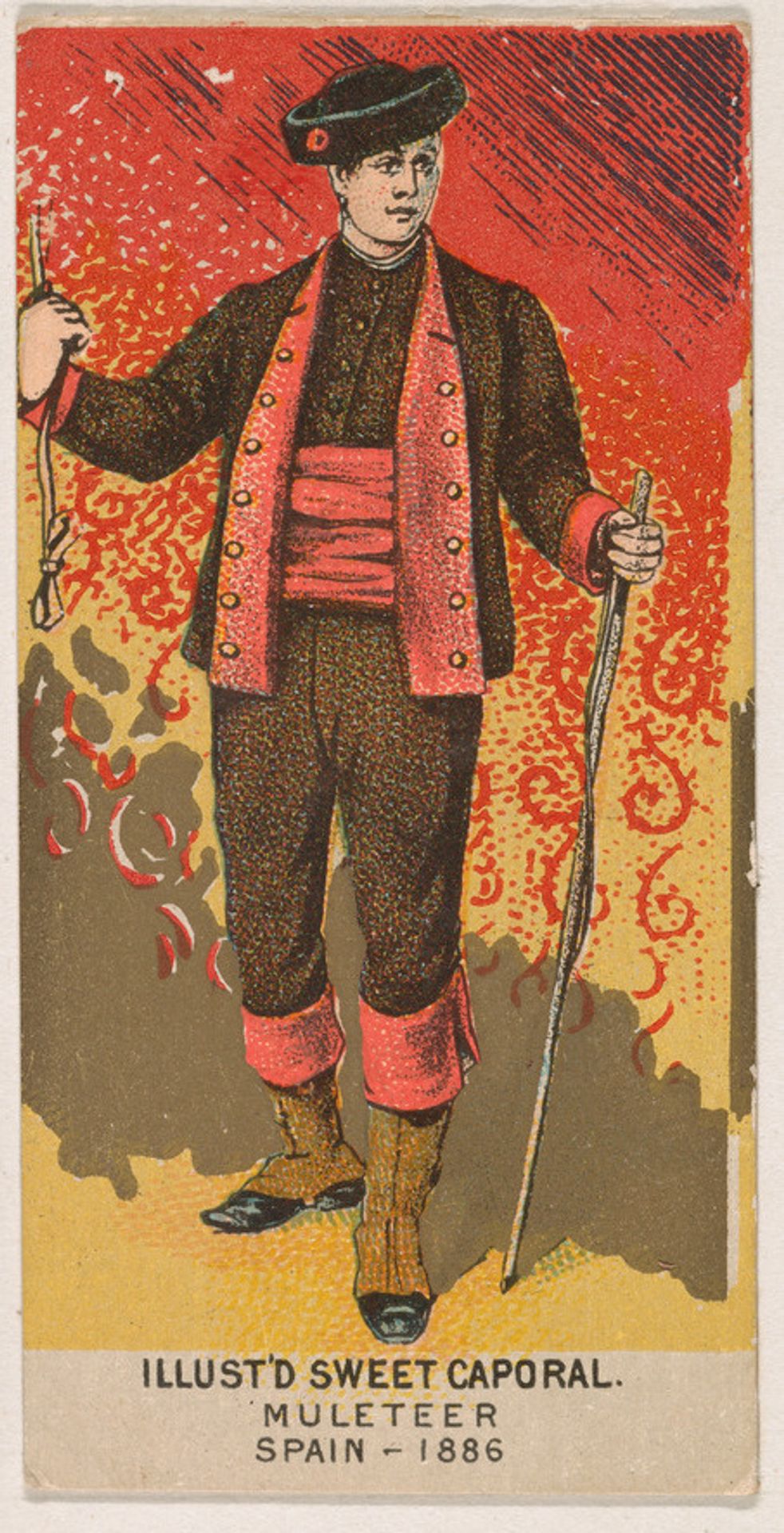 Muleteer, Spain, 1886, from the Military Series (N224) issued by Kinney Tobacco Company to promote Sweet Caporal Cigarettes by Kinney Brothers Tobacco Company