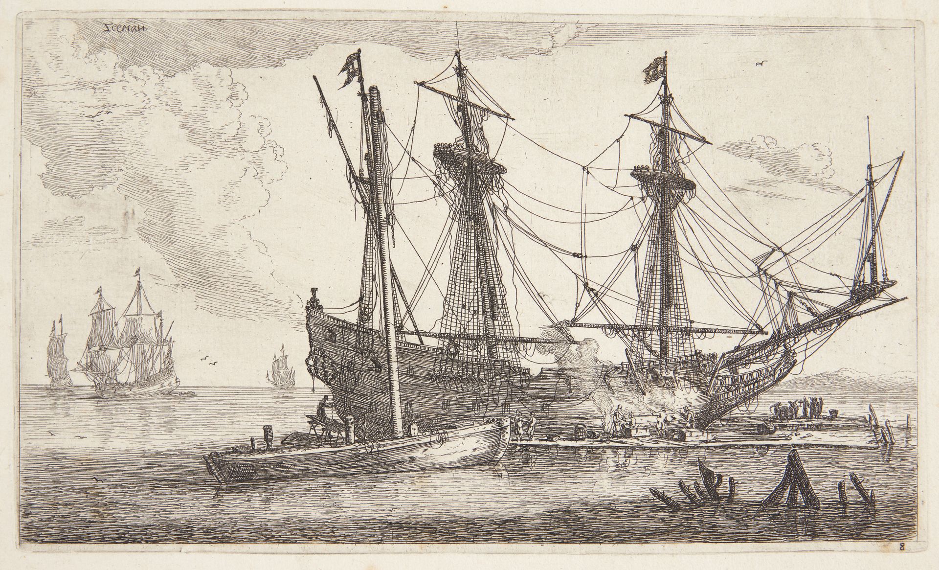 Reparation af et sejlskib by Reinier Nooms