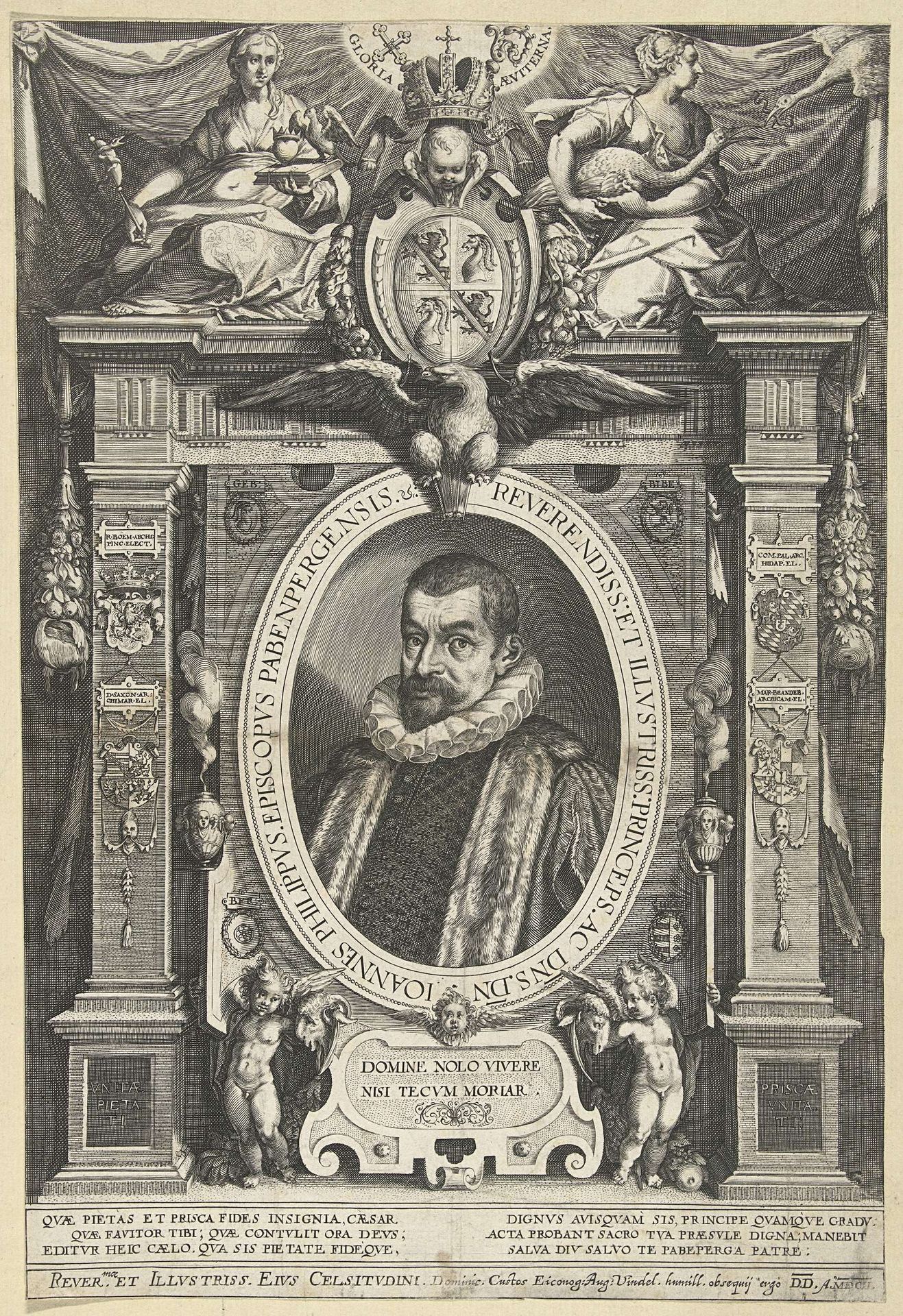 Portret van Johan Philips van Gebsattel, vorstbisschop van Bamberg by Dominicus Custos