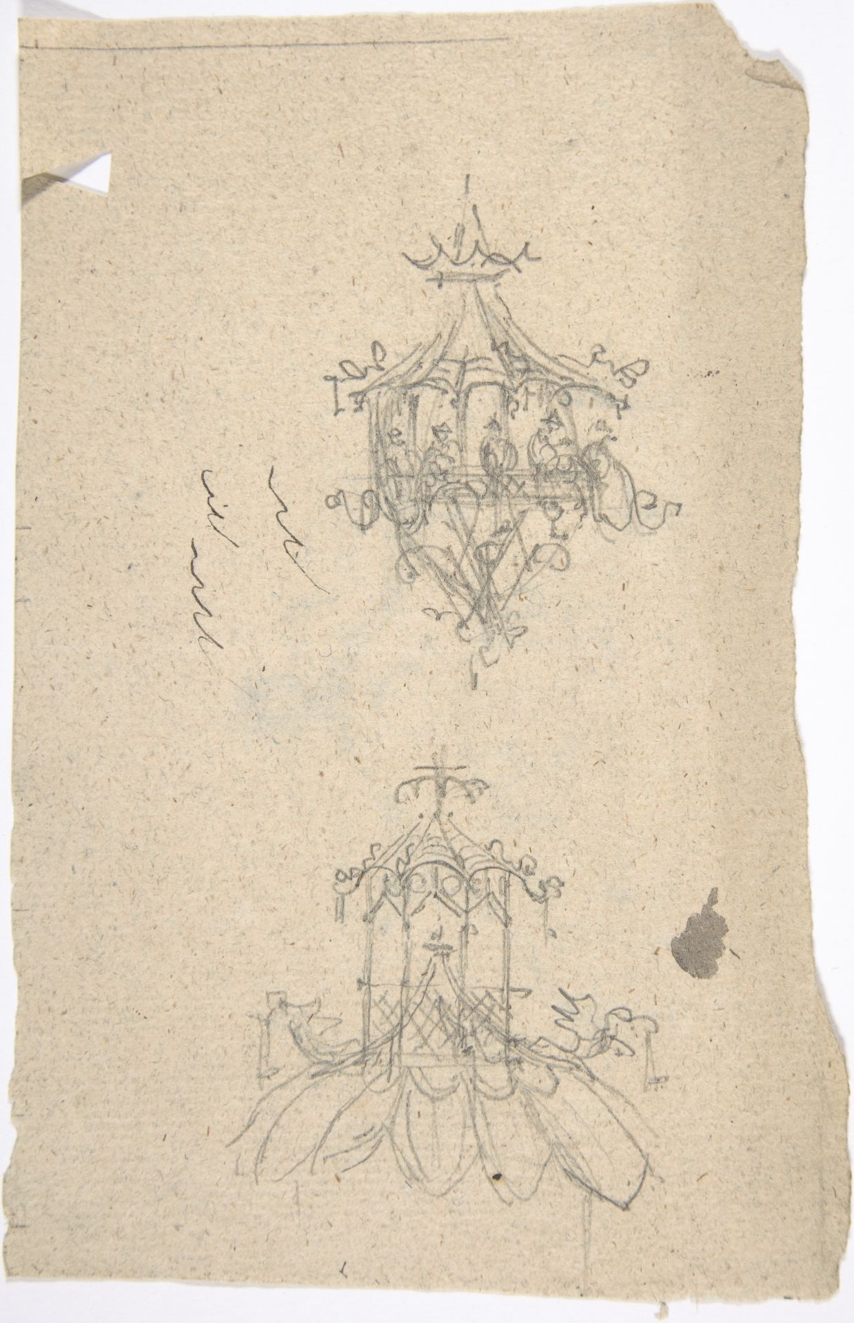 Design for Architectural Ornament; verso: Two Designs for Architectural Ornament by Anonymous