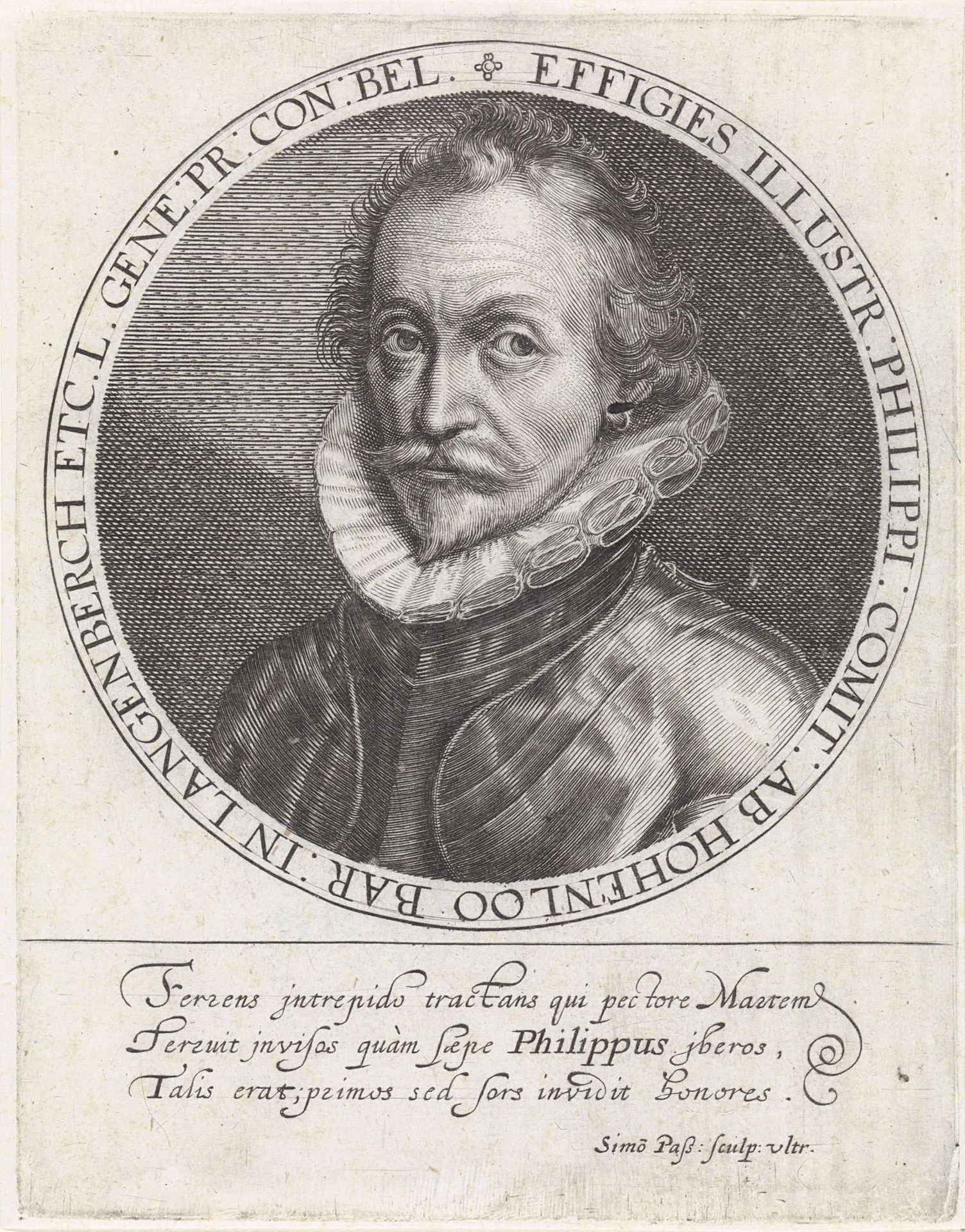 Portret van Filips, graaf van Hohenlohe by Simon van de Passe