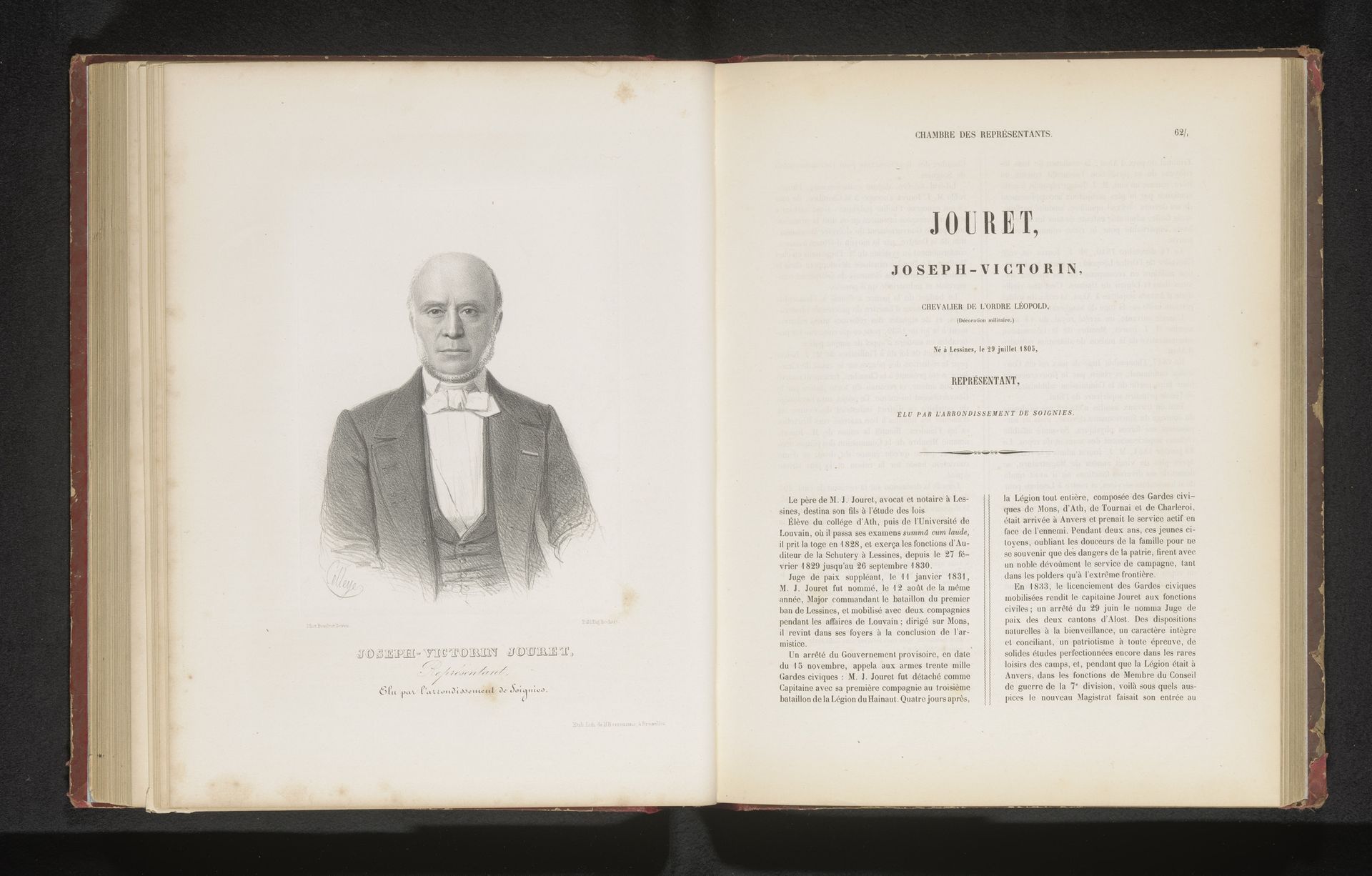 Reproductie van een foto van een portret van Joseph Jouret by Henri Borremans