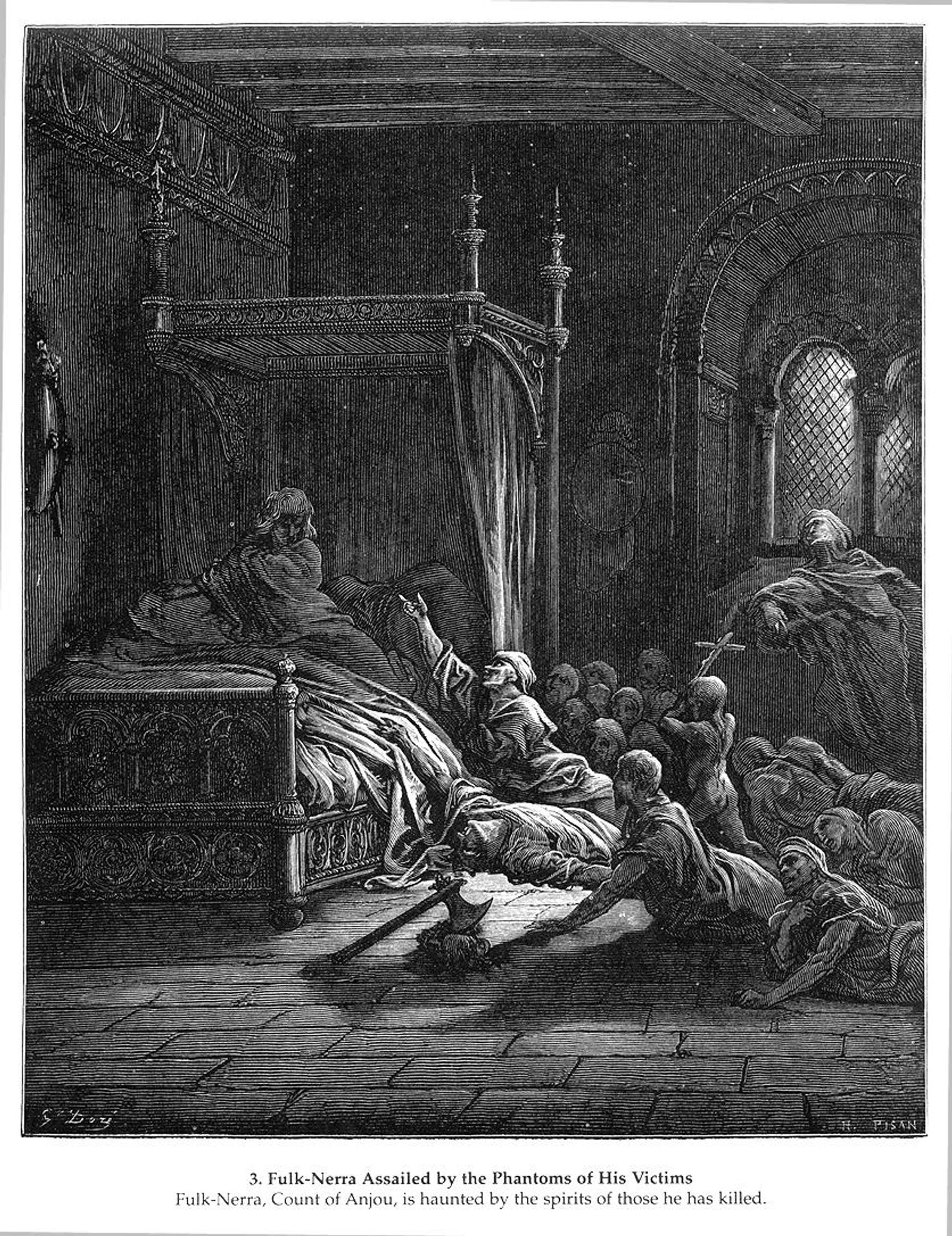 Fulk-Nerra Assailed by the Phantoms of His Victims by Gustave Dore