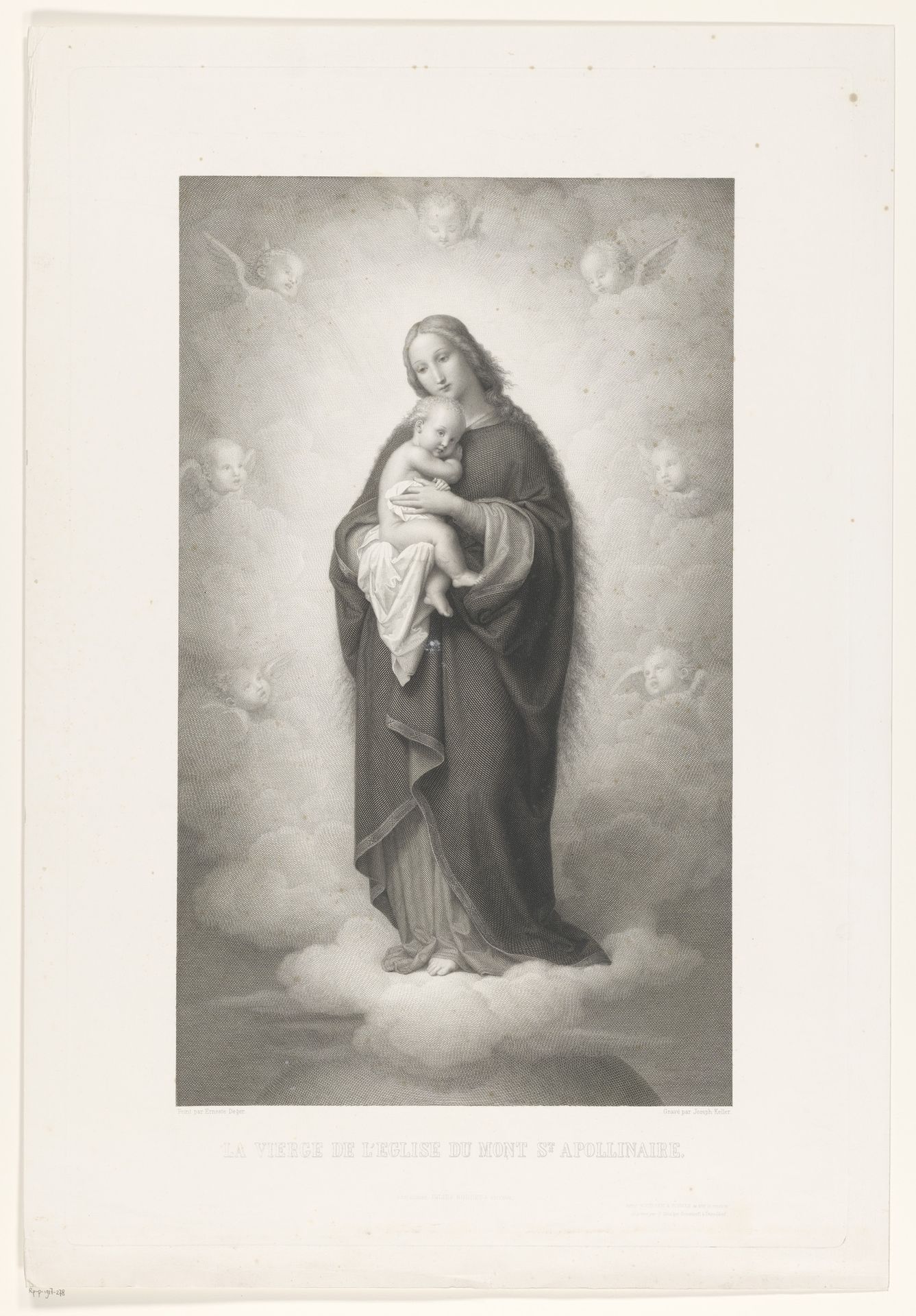 Maria met kind op een wolk by Joseph von Keller