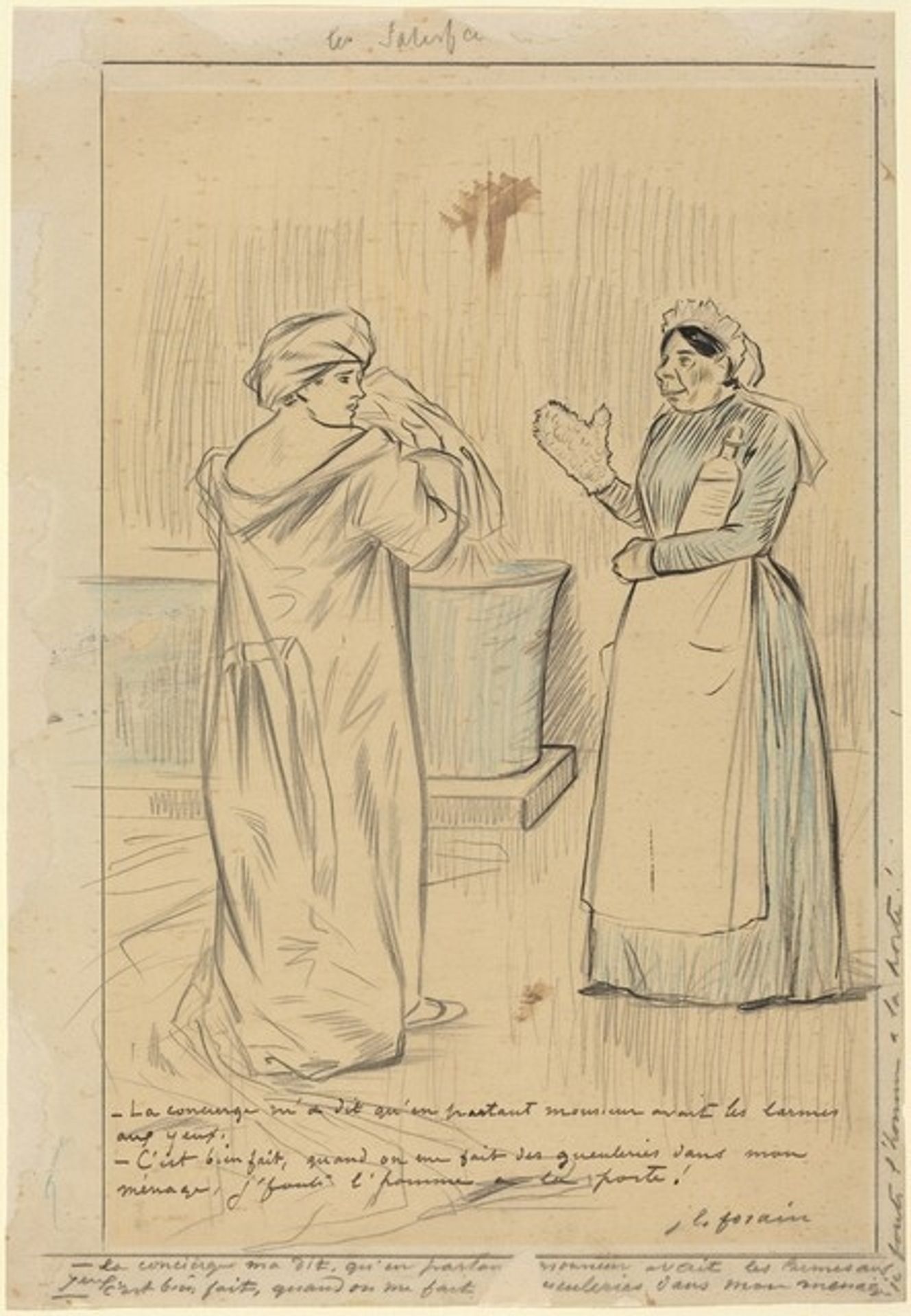 Chez les satisfaits - La concierge m'a dit ... by Jean-Louis Forain