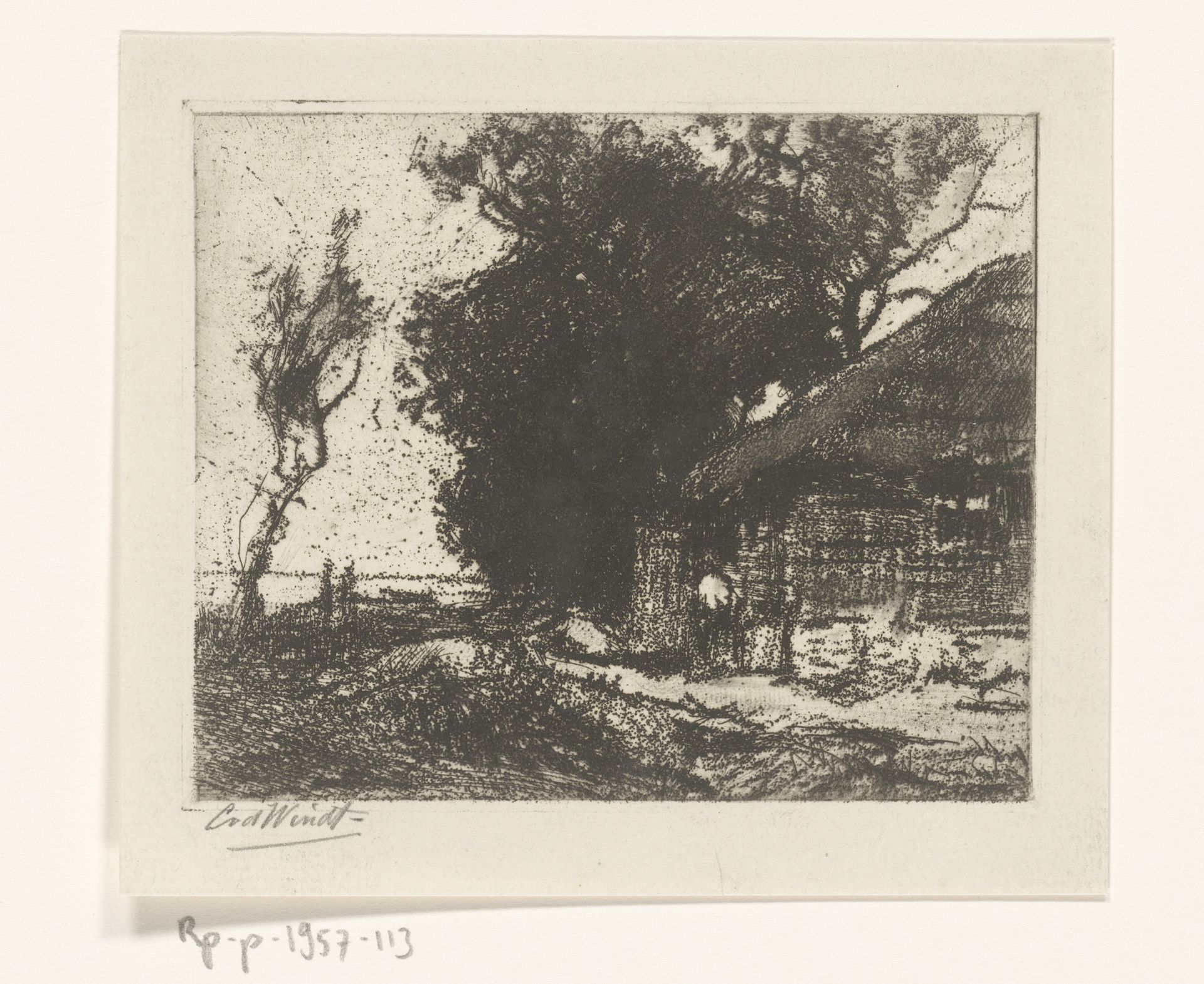 Bomen bij een boerderij by Chris van der Windt
